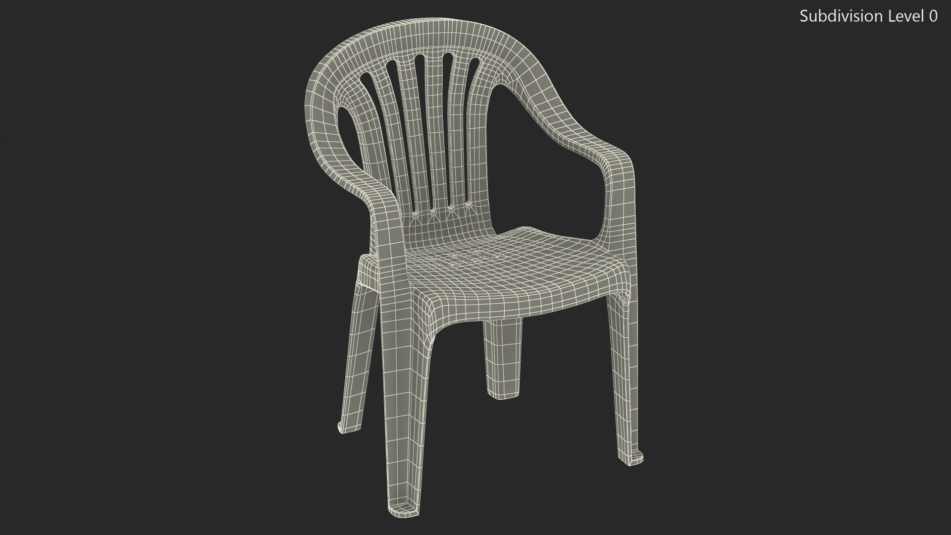 Plastic chair white 3D model