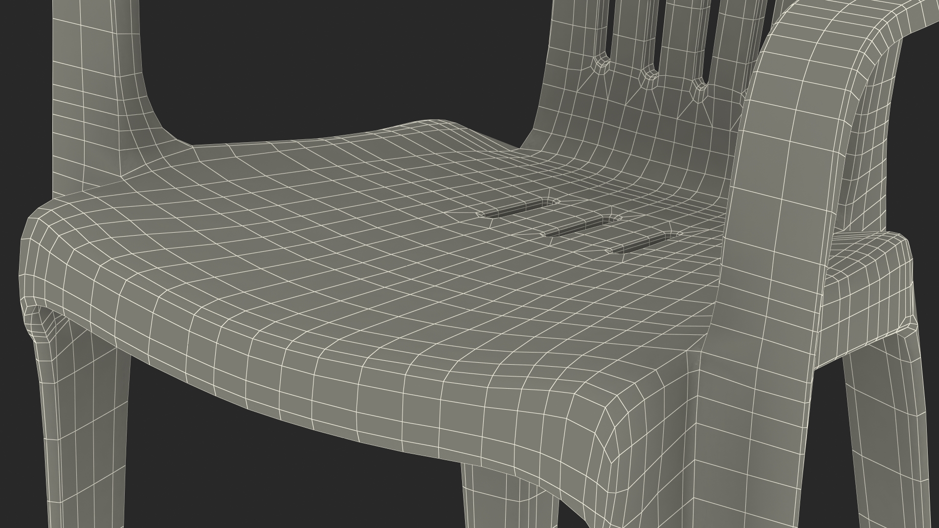 Plastic chair white 3D model
