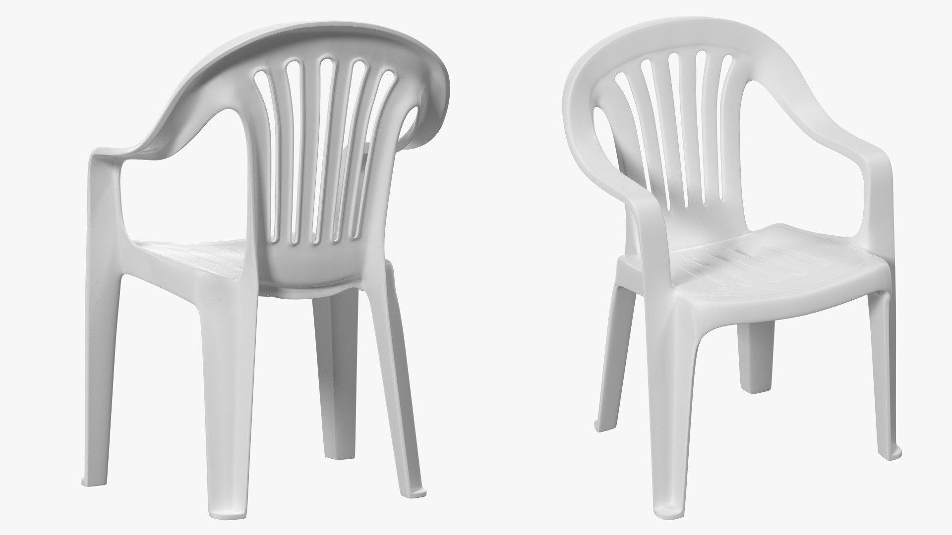 Plastic chair white 3D model
