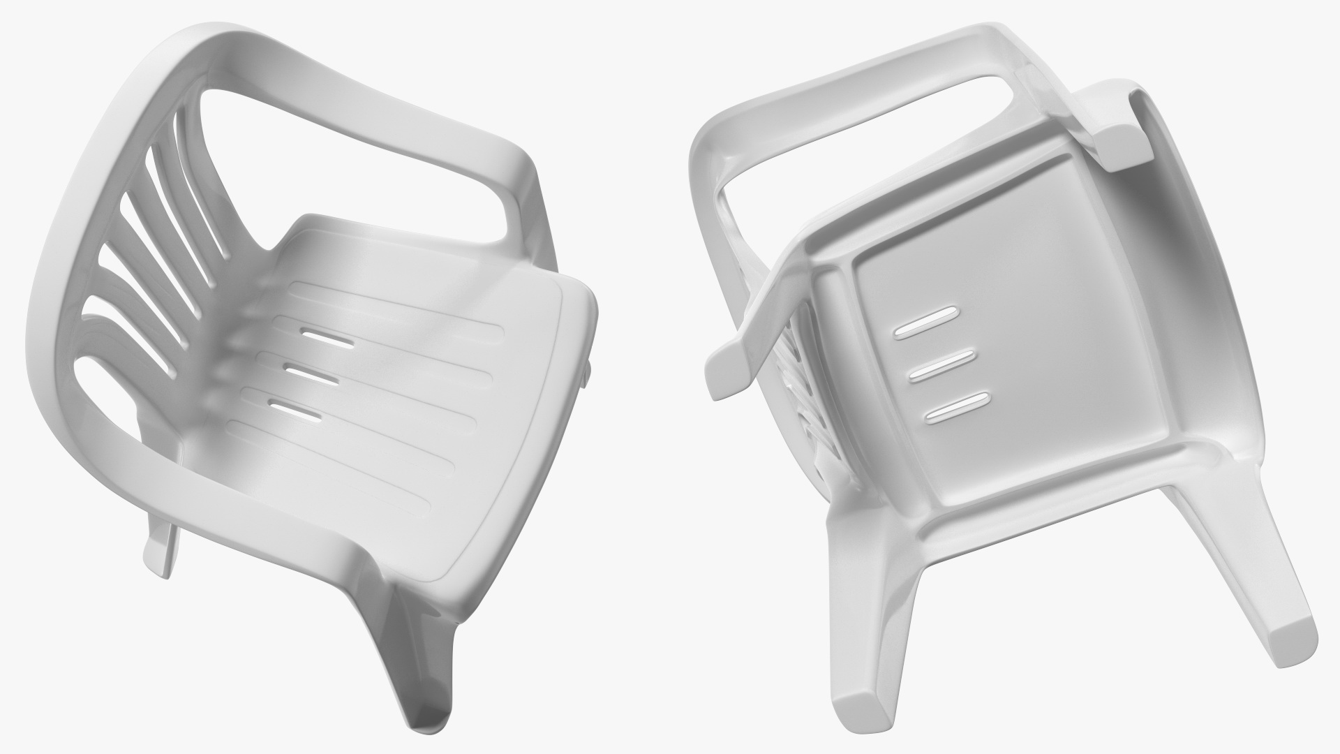 Plastic chair white 3D model
