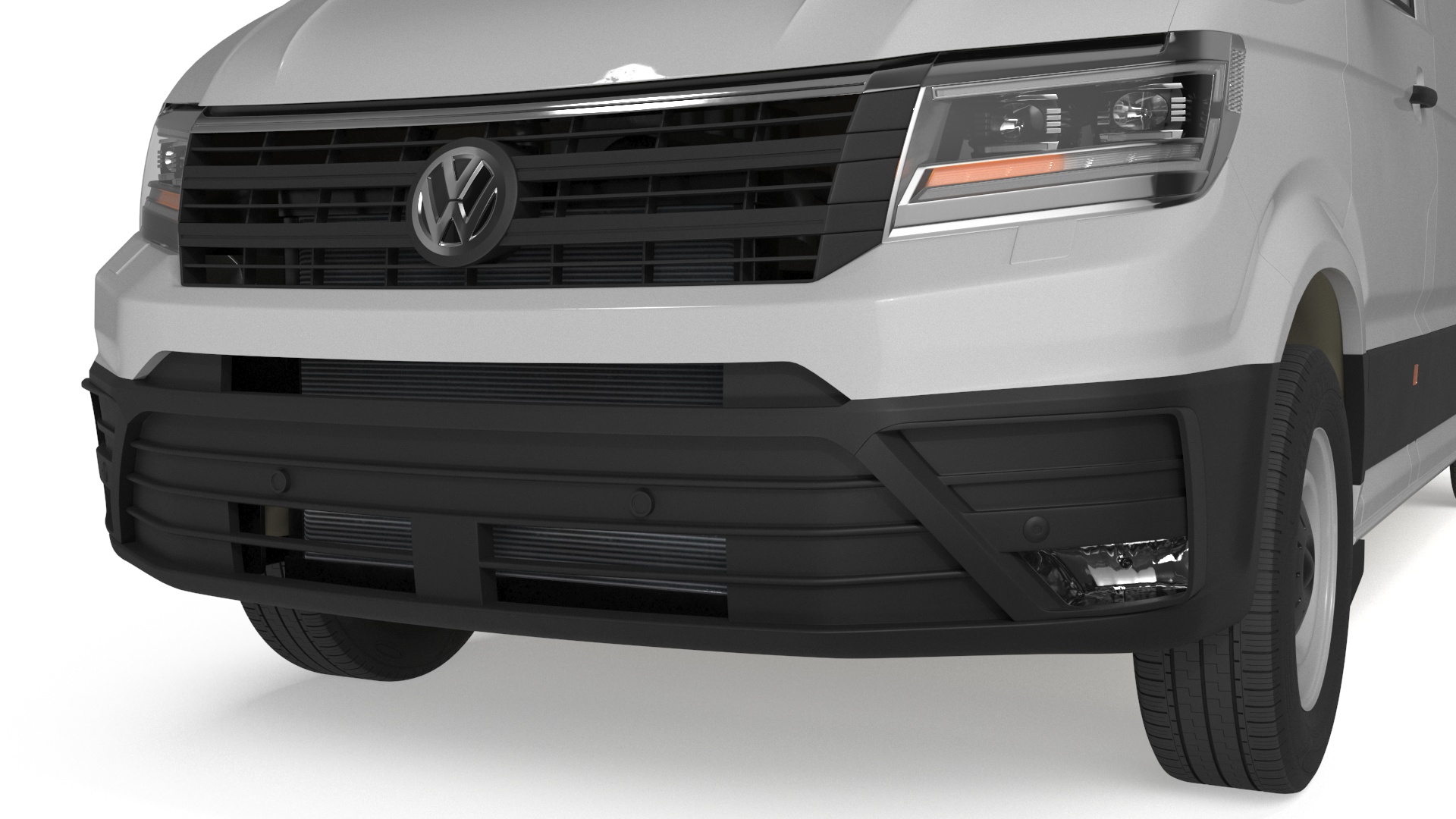 Volkswagen Crafter Van 2024 Long White Color 3D model
