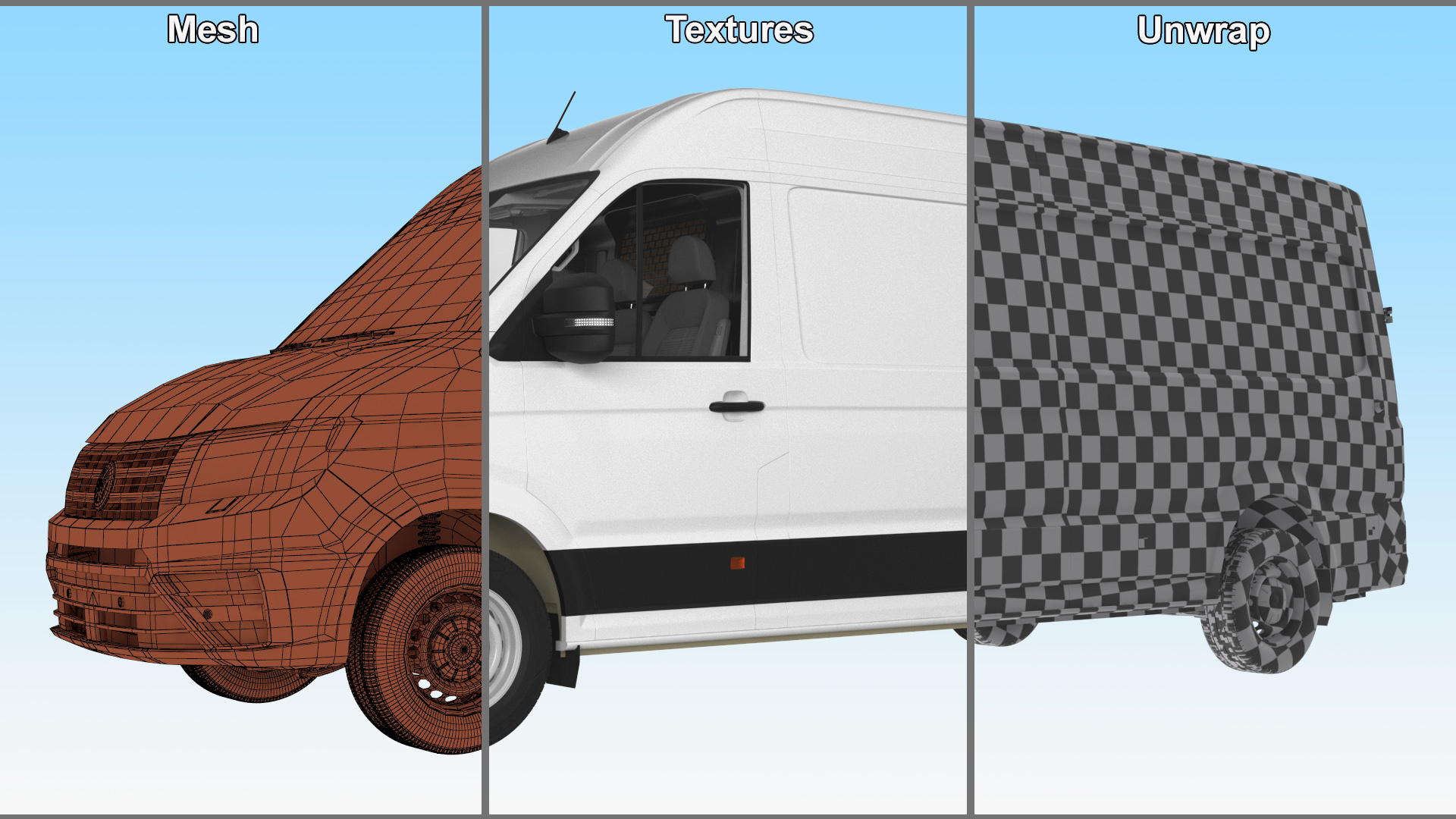 Volkswagen Crafter Van 2024 Long White Color 3D model