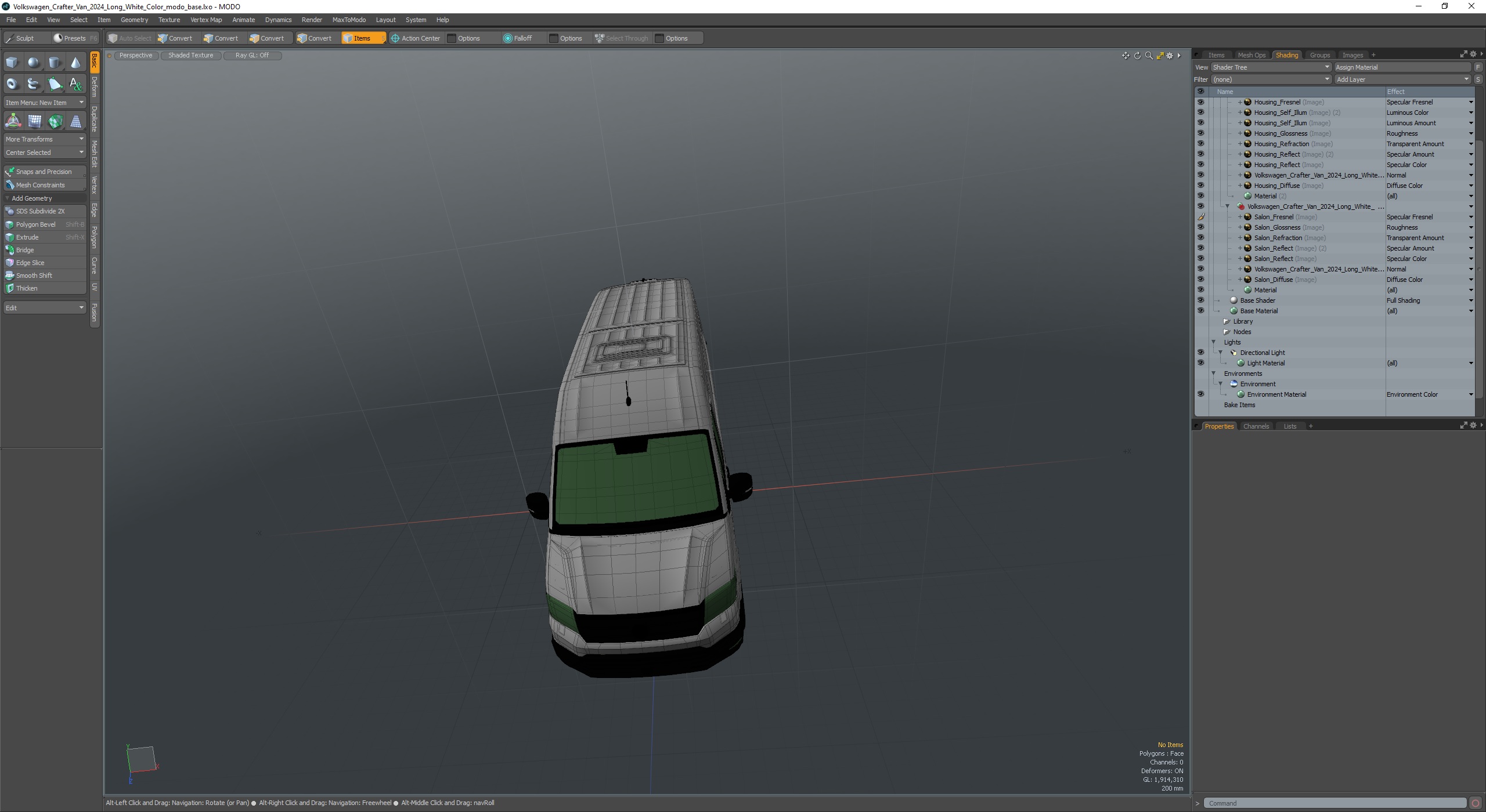 Volkswagen Crafter Van 2024 Long White Color 3D model