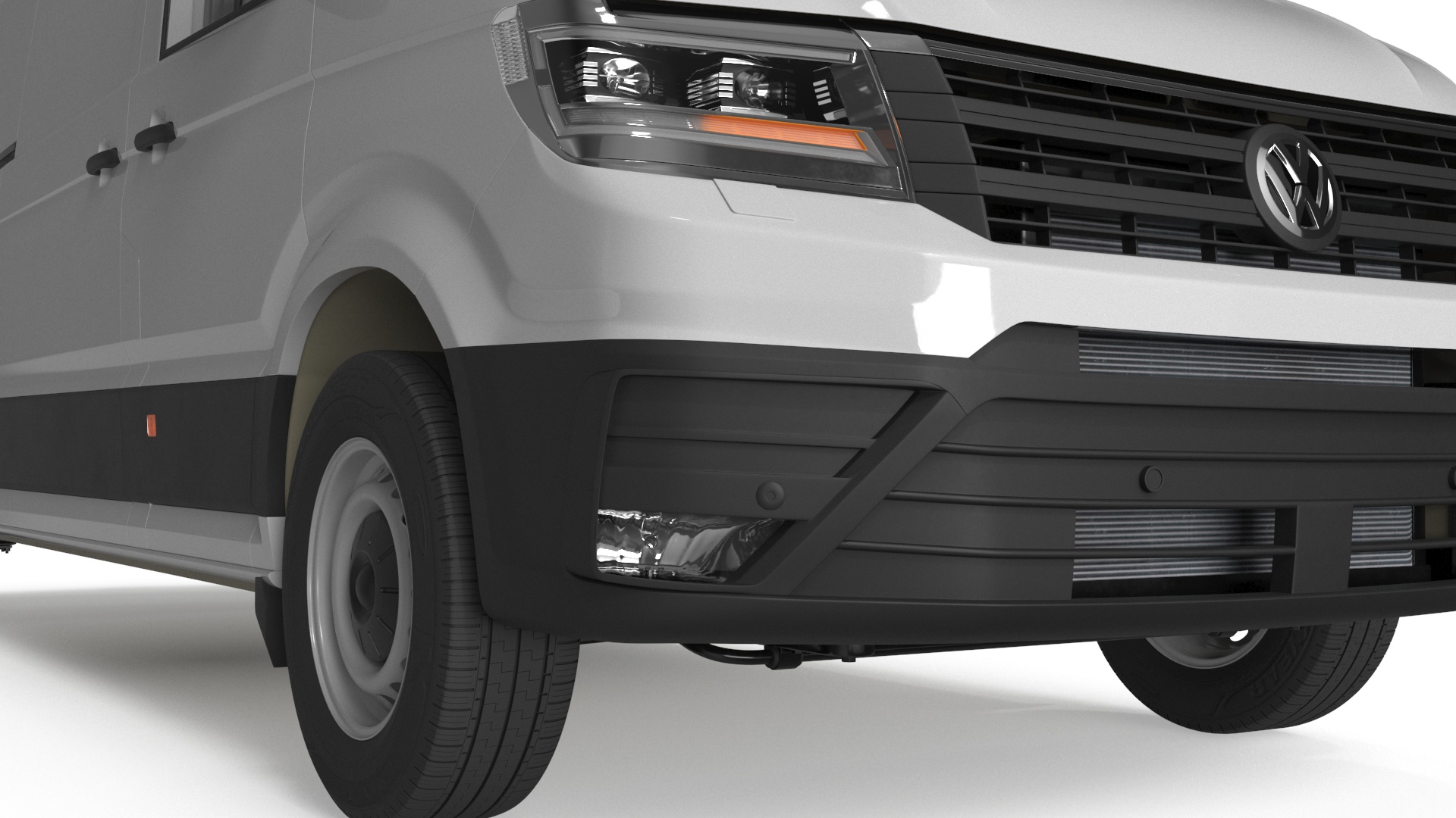 Volkswagen Crafter Van 2024 Long White Color 3D model