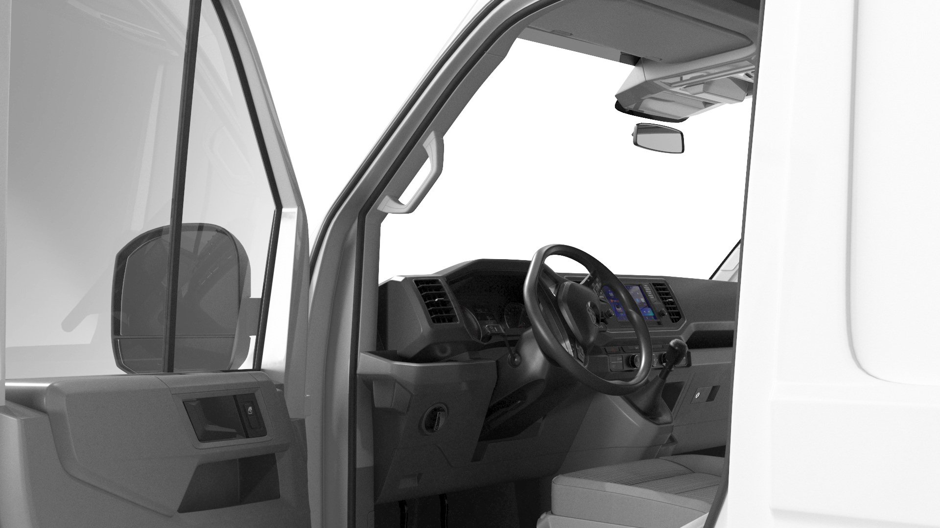 Volkswagen Crafter Van 2024 Long White Color 3D model