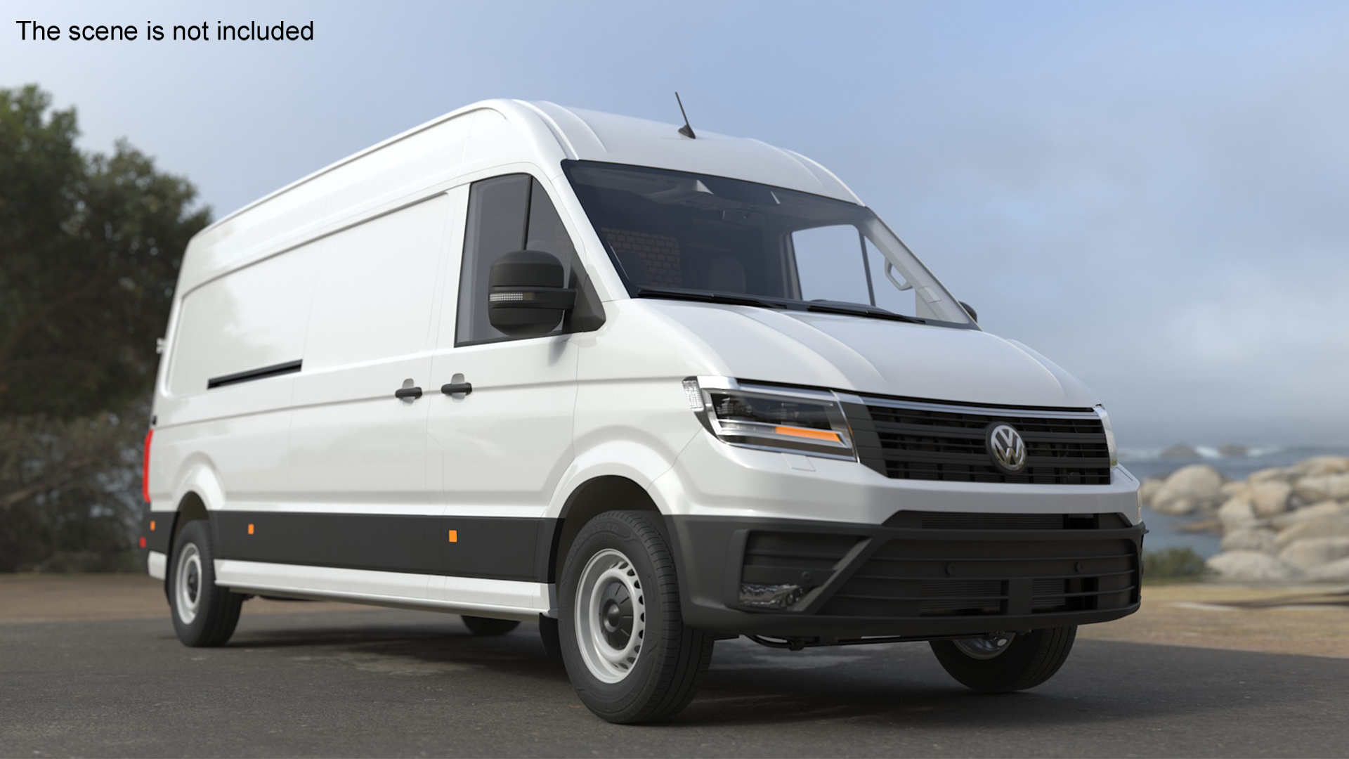 Volkswagen Crafter Van 2024 Long White Color 3D model