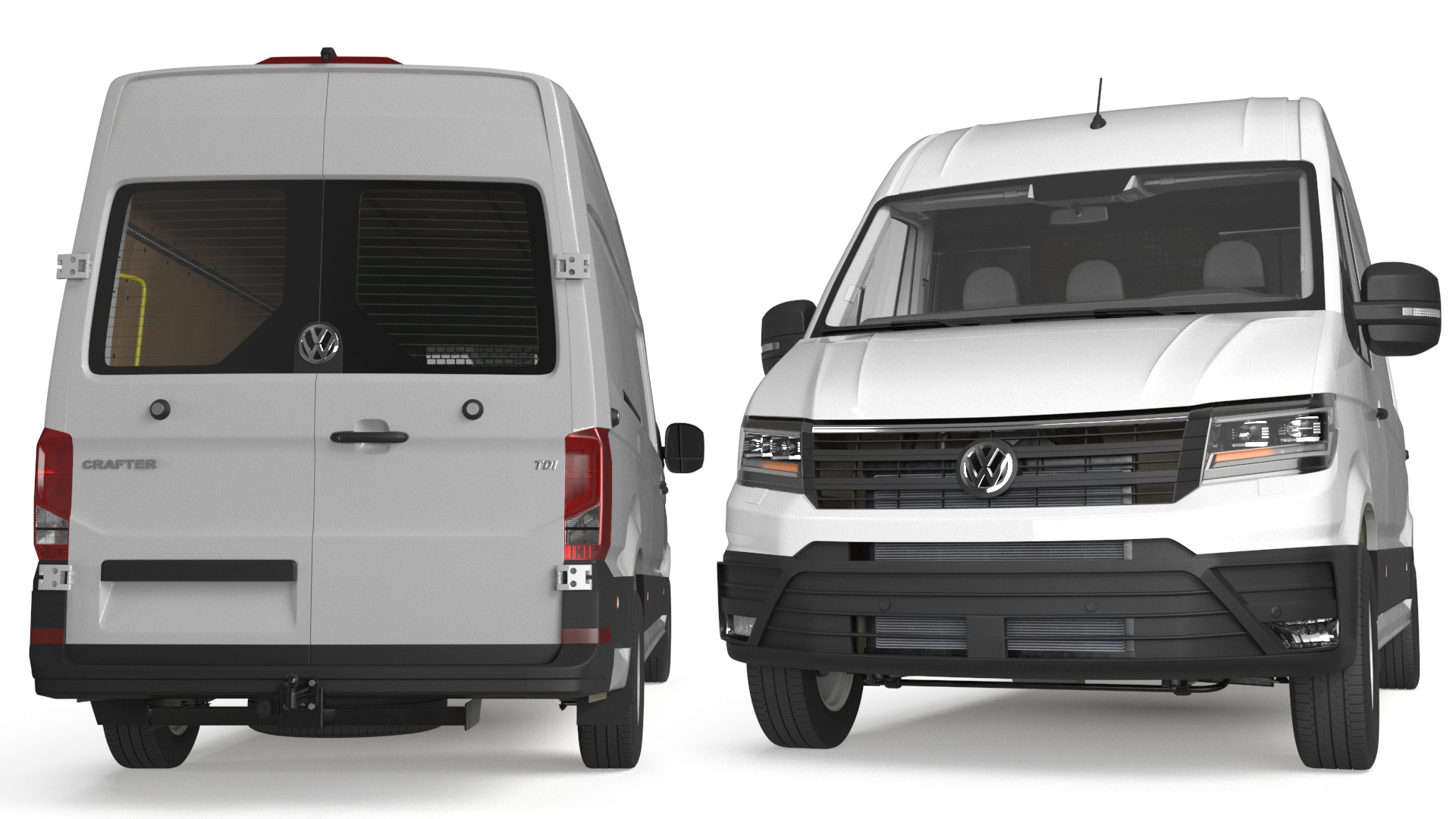 Volkswagen Crafter Van 2024 Long White Color 3D model