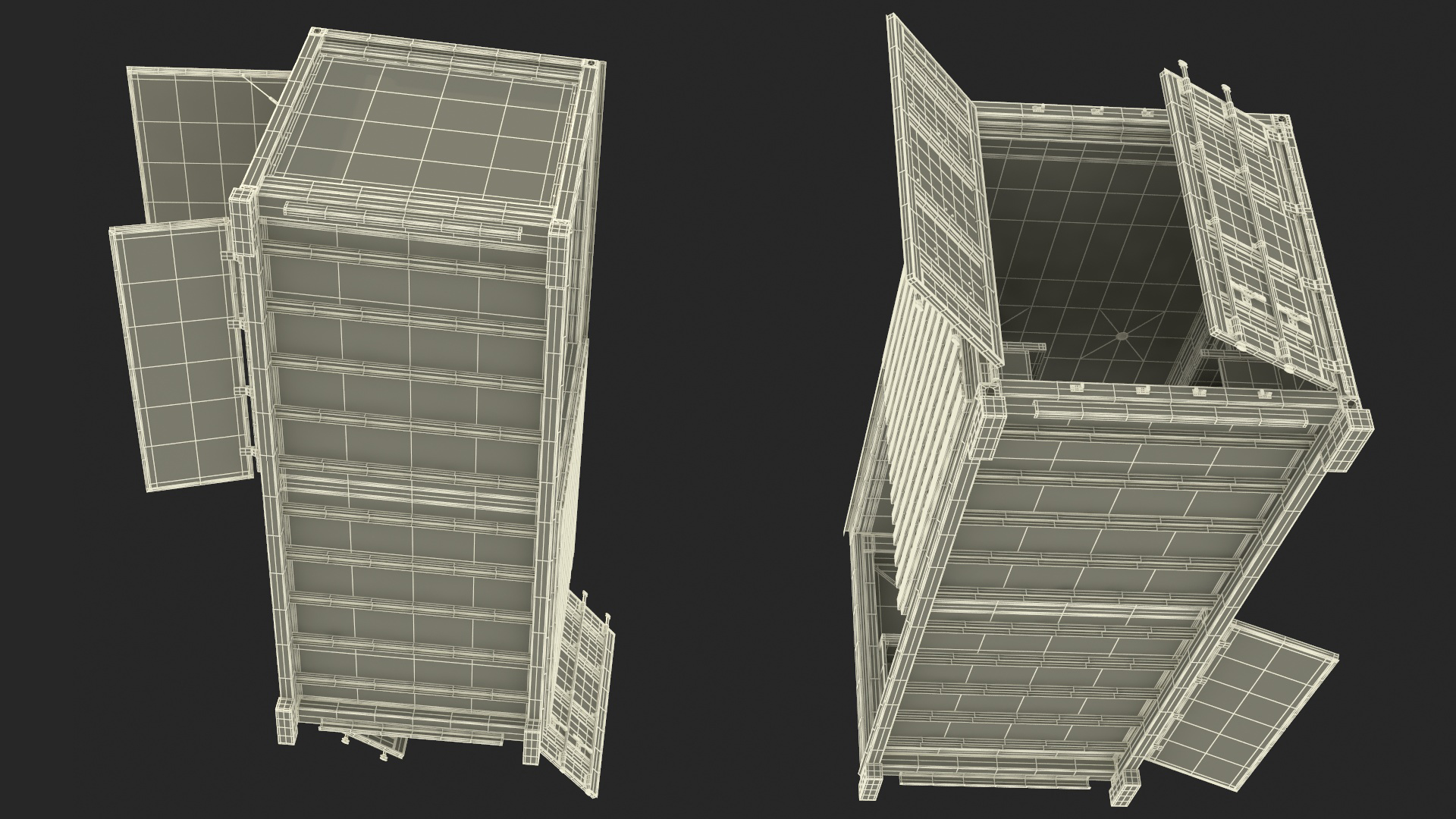 3D model Cafe Metal Container Grey