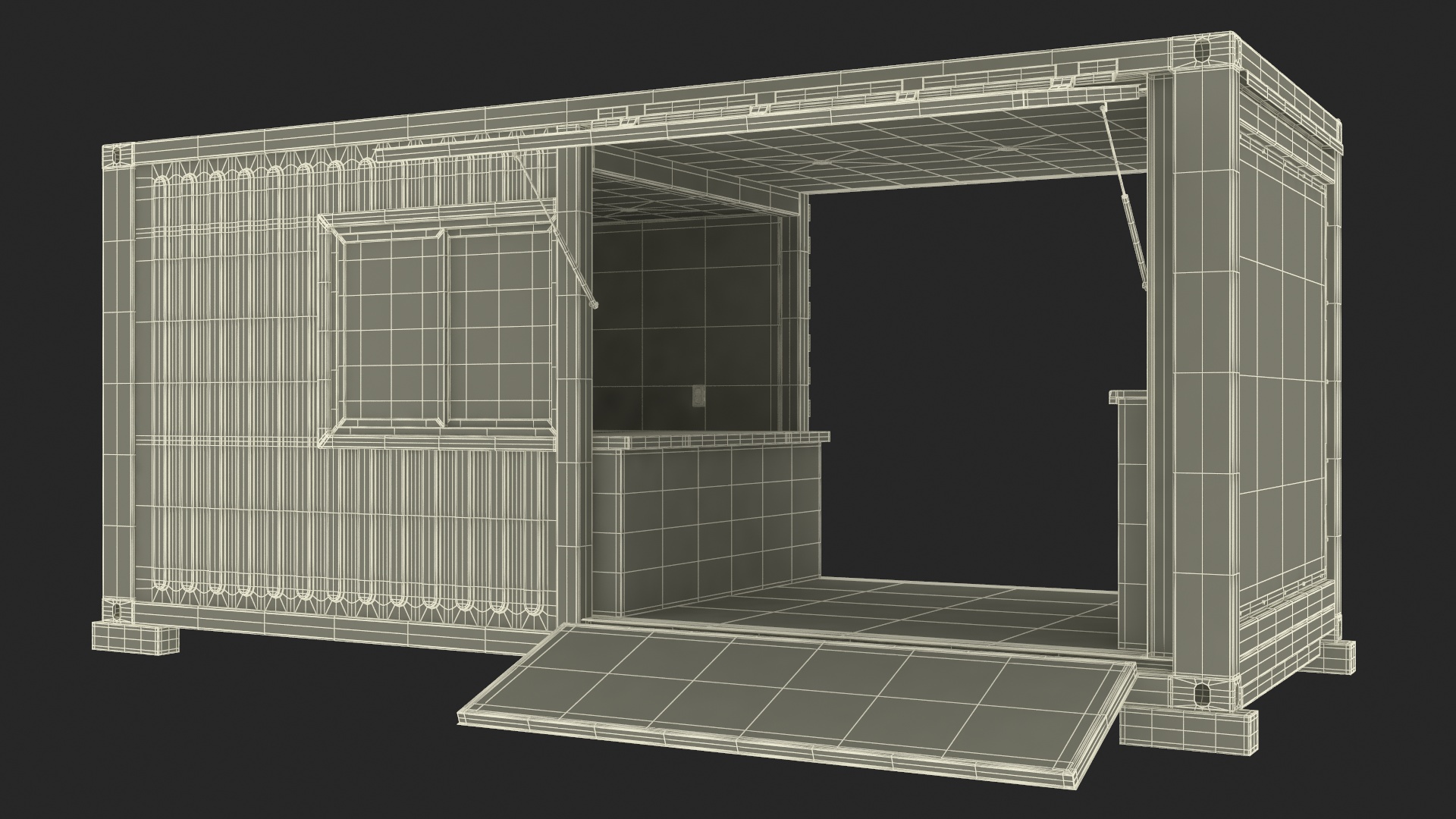 3D model Cafe Metal Container Grey