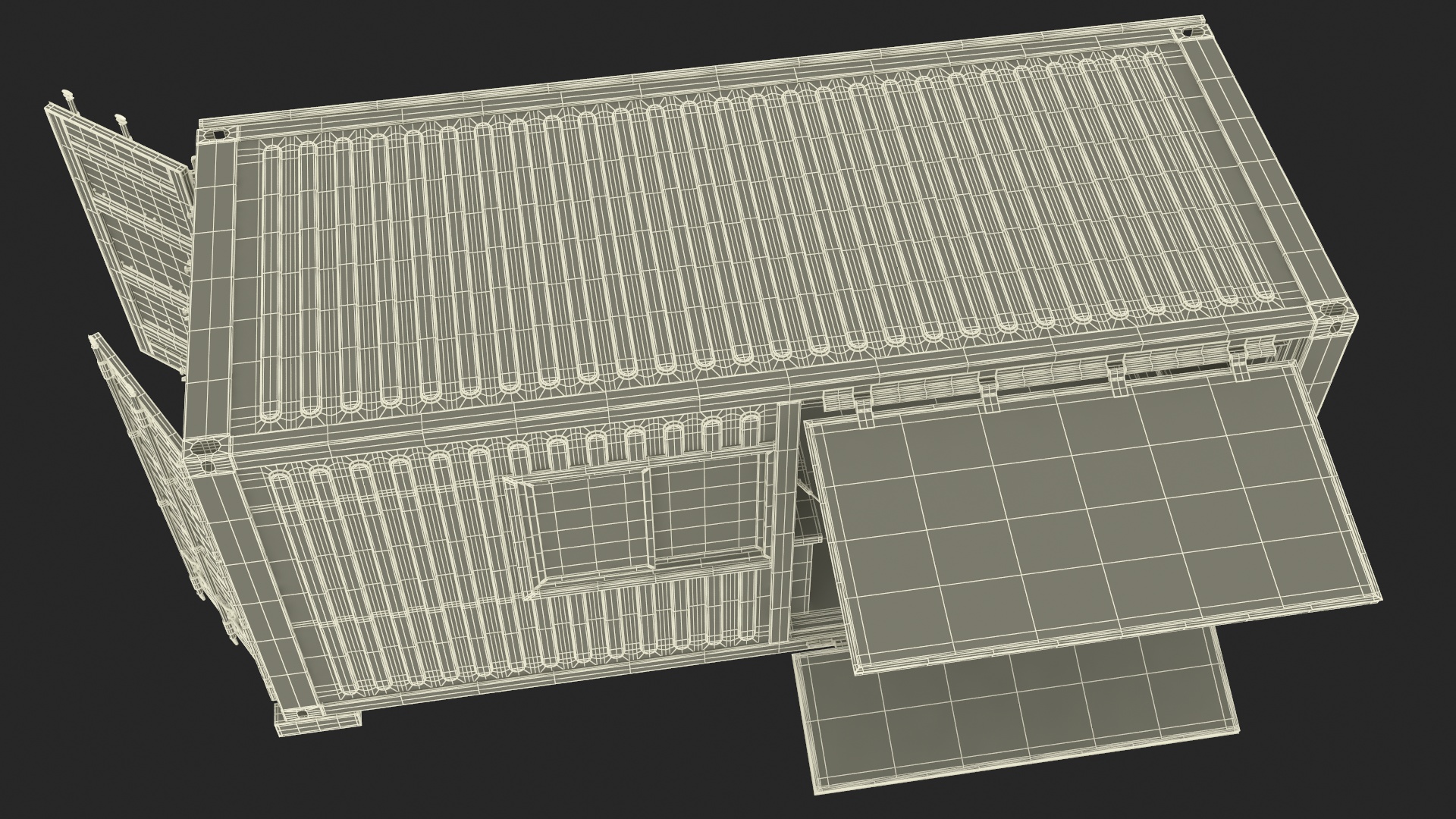 3D model Cafe Metal Container Grey