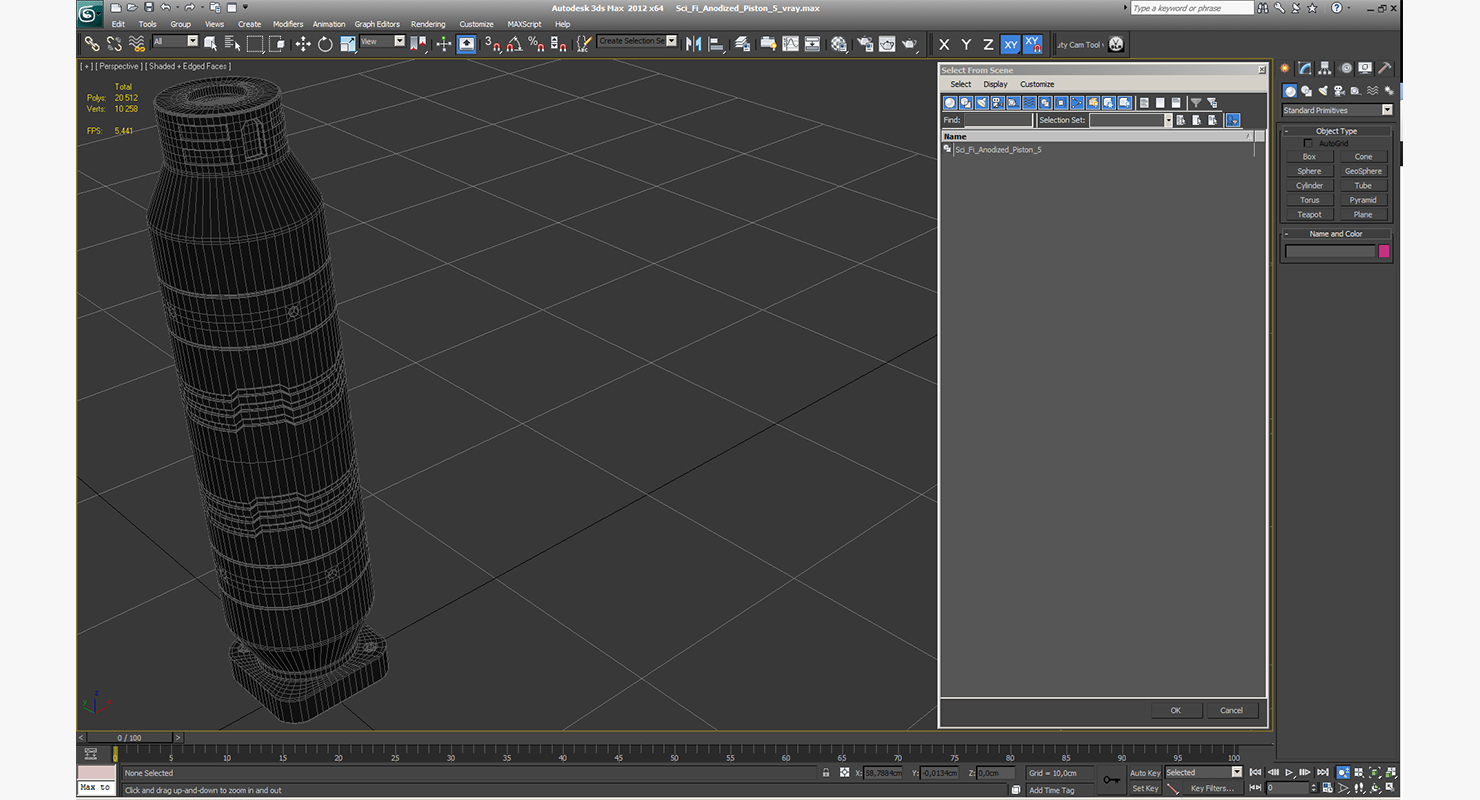 Sci Fi Anodized Piston 5 3D model