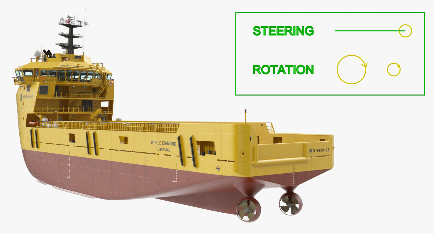 Platform Supply Vessel Rigged 3D model