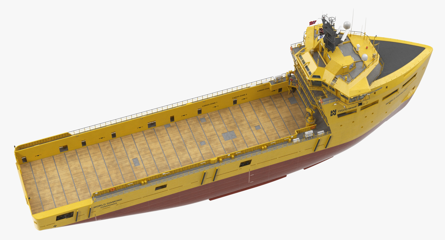 Platform Supply Vessel Rigged 3D model