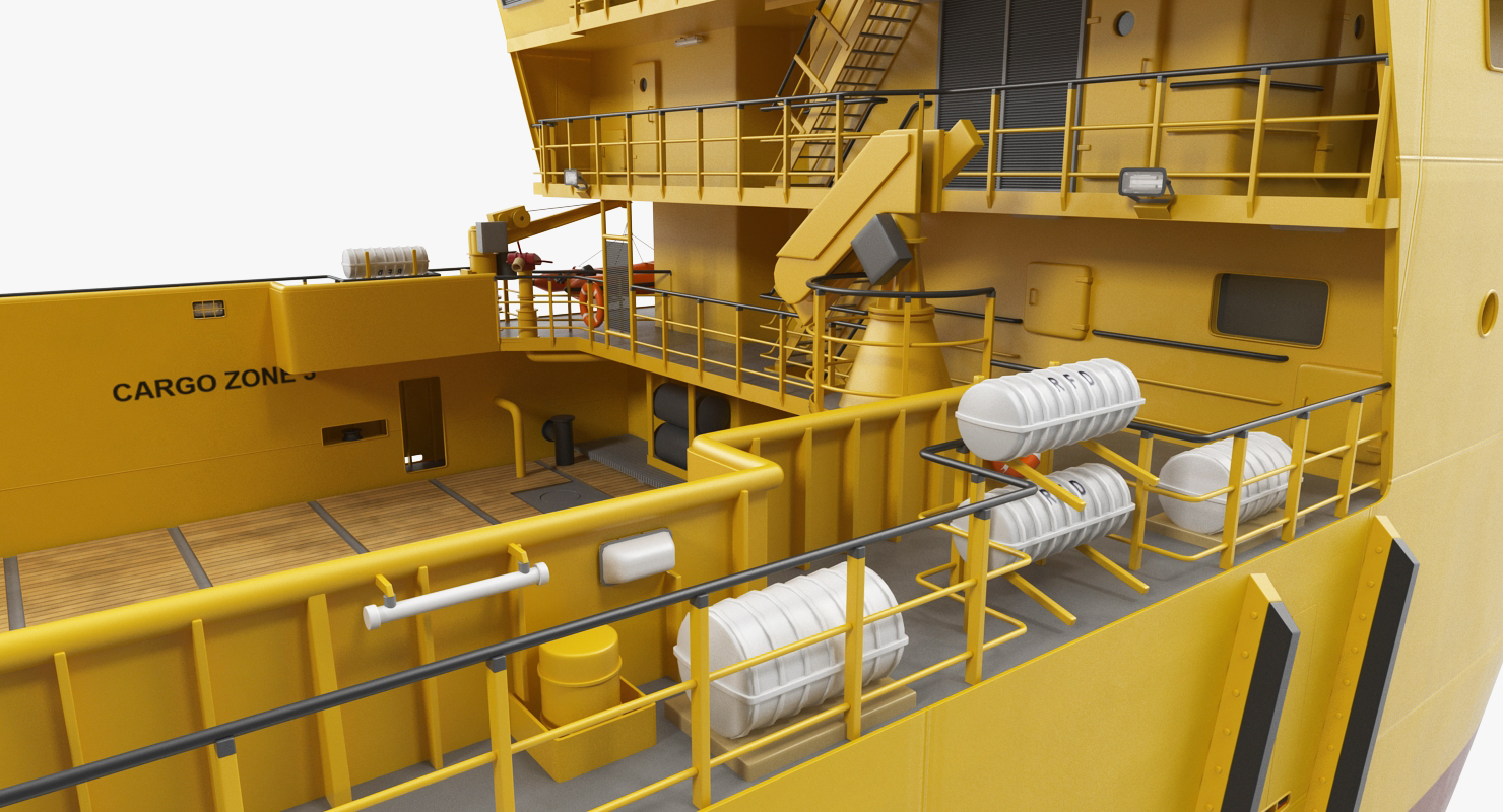 Platform Supply Vessel Rigged 3D model
