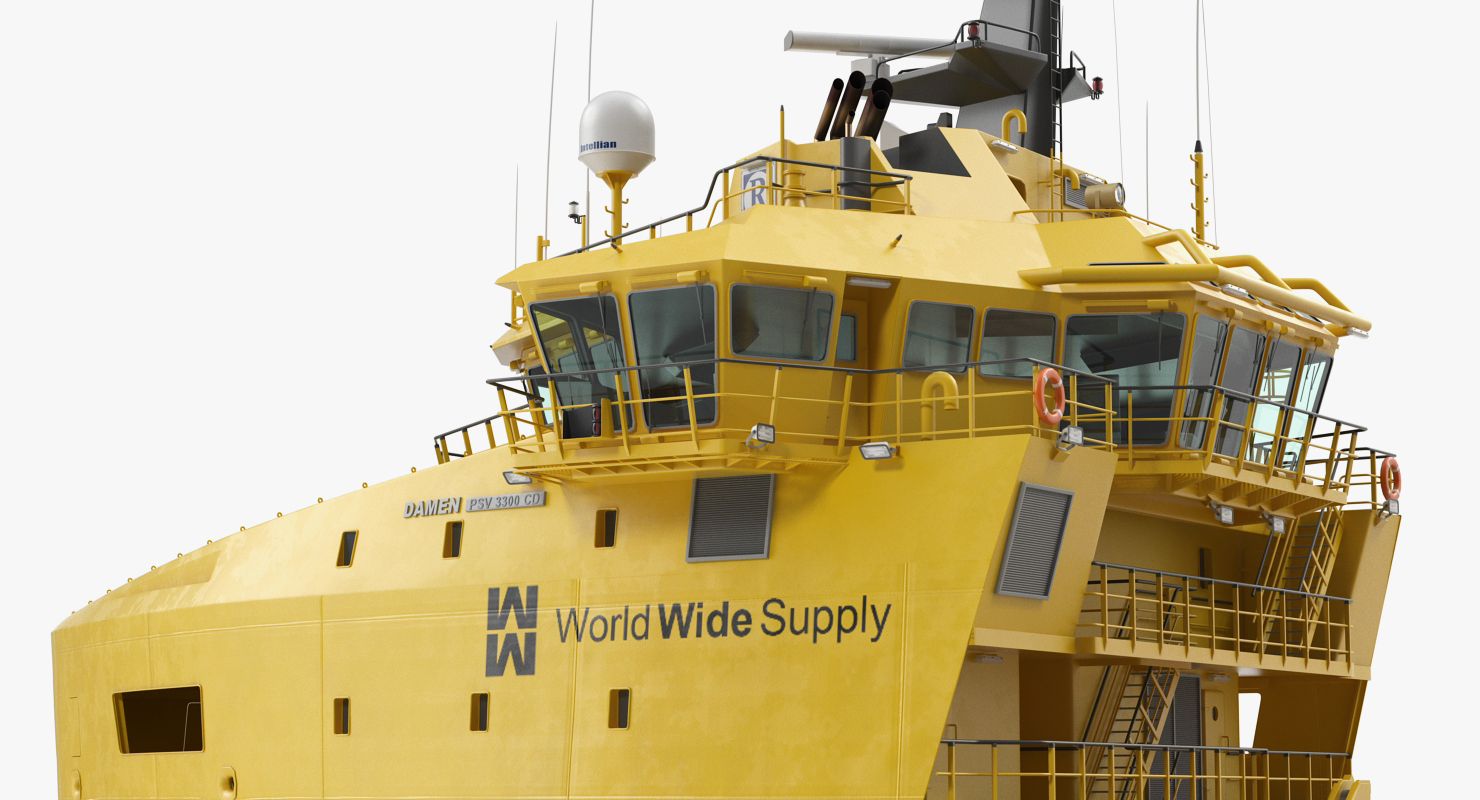 Platform Supply Vessel Rigged 3D model