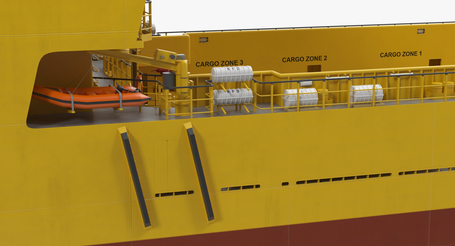 Platform Supply Vessel Rigged 3D model