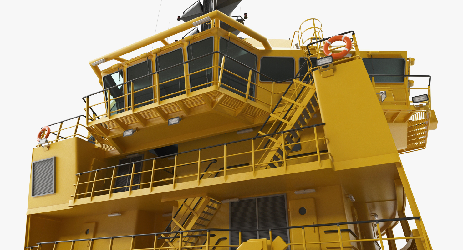 Platform Supply Vessel Rigged 3D model