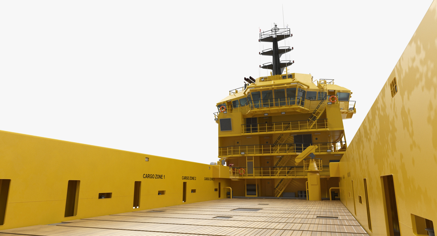 Platform Supply Vessel Rigged 3D model