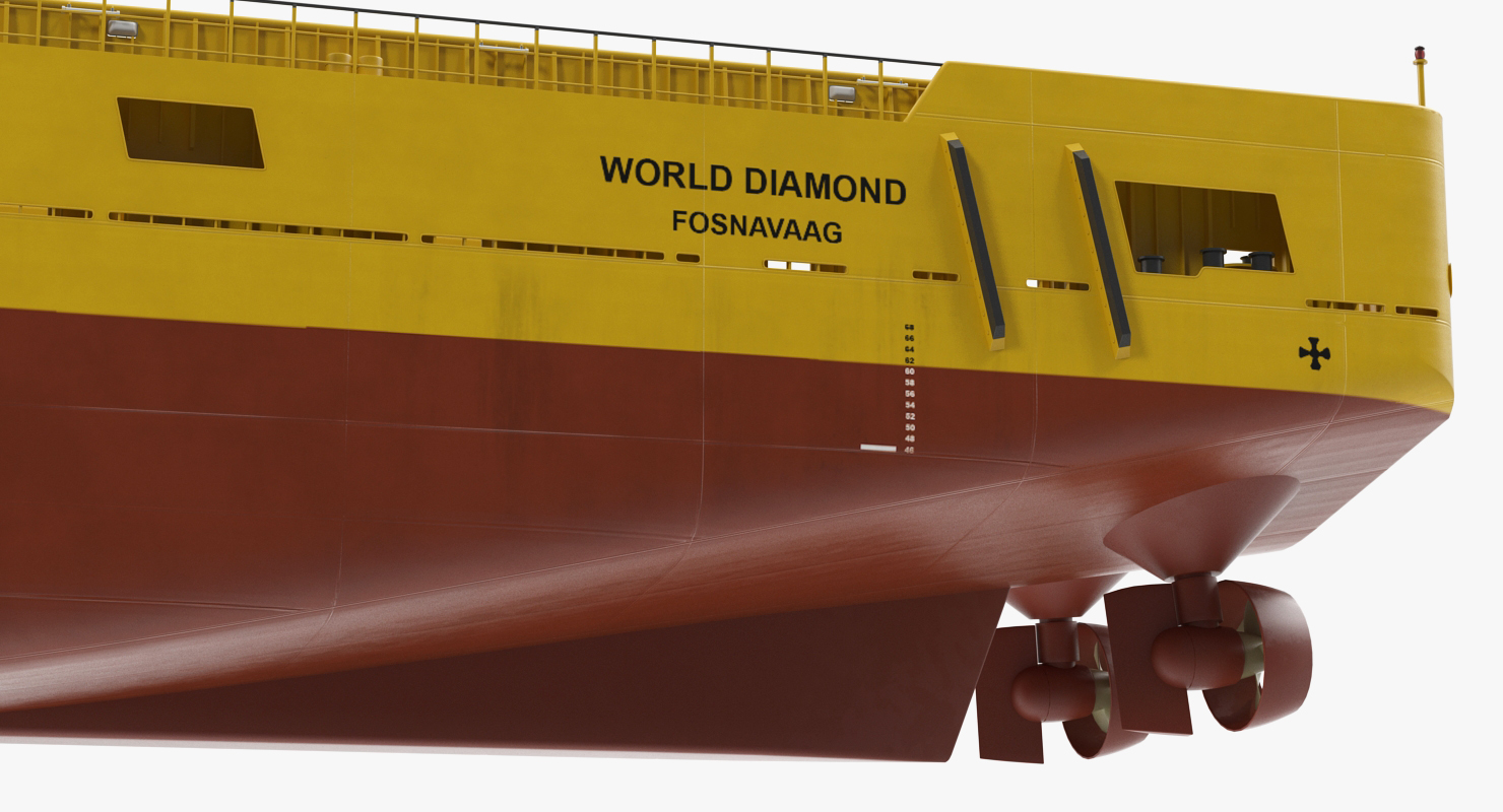 Platform Supply Vessel Rigged 3D model