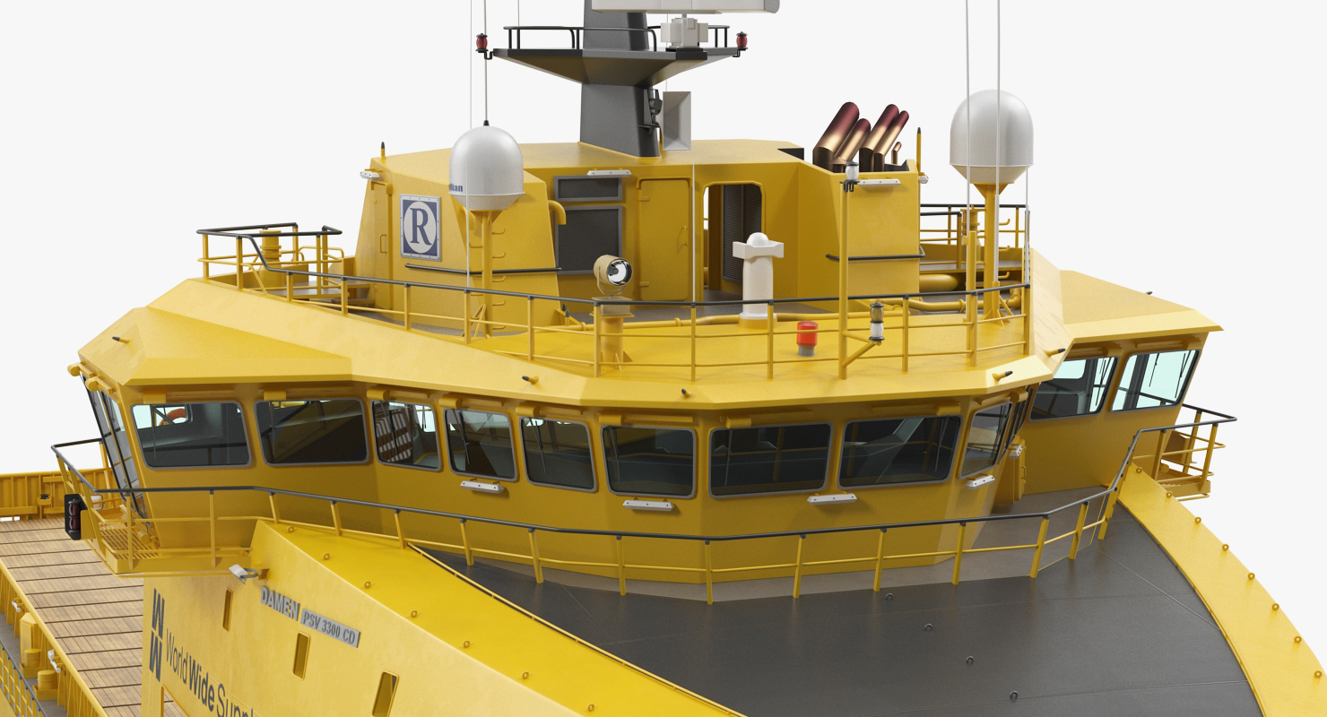 Platform Supply Vessel Rigged 3D model