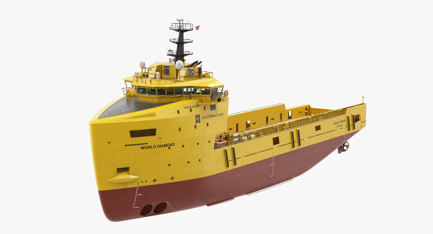 Platform Supply Vessel Rigged 3D model