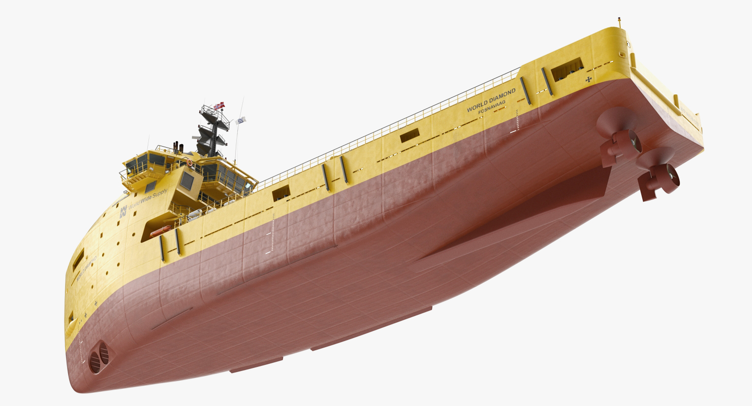 Platform Supply Vessel Rigged 3D model