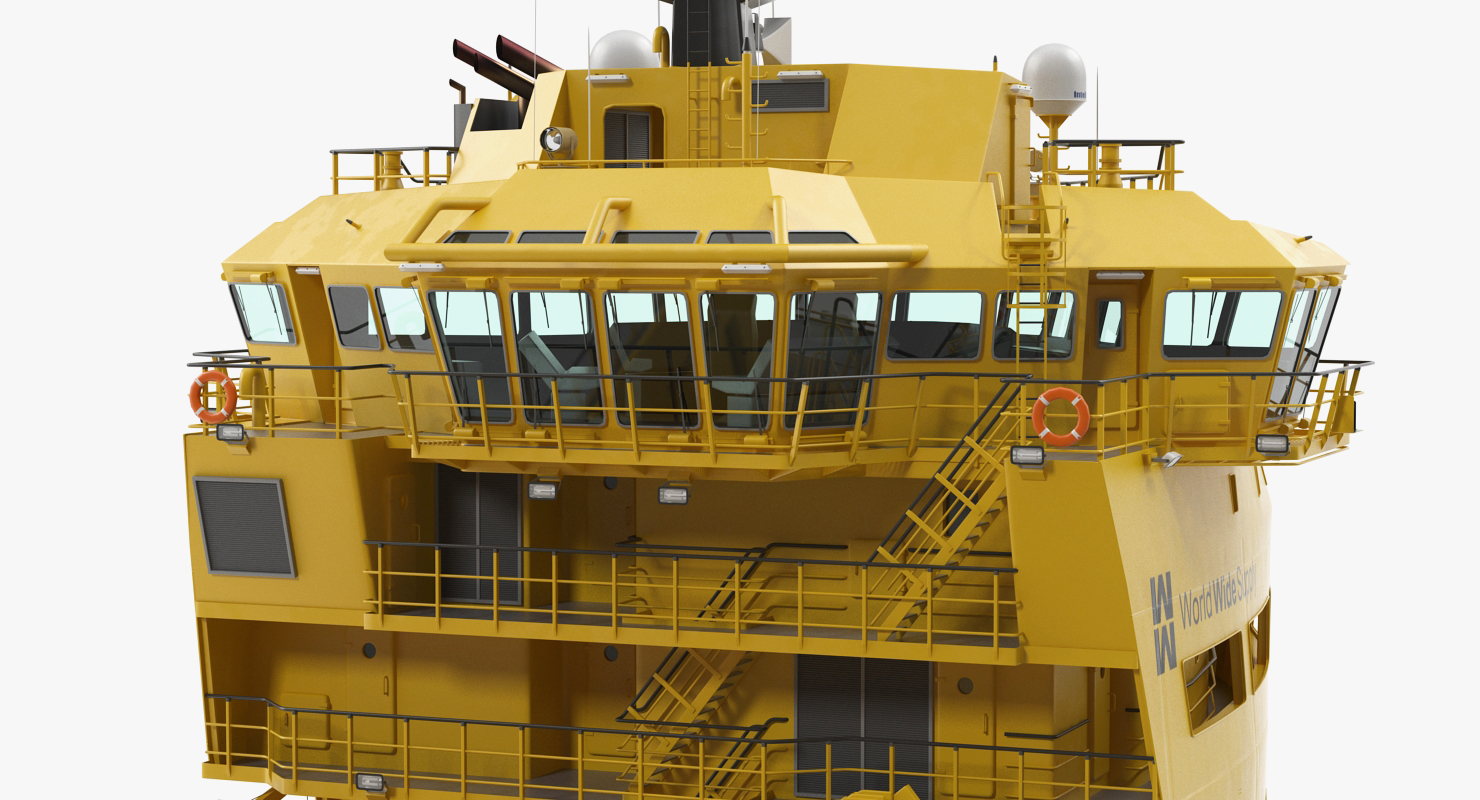 Platform Supply Vessel Rigged 3D model