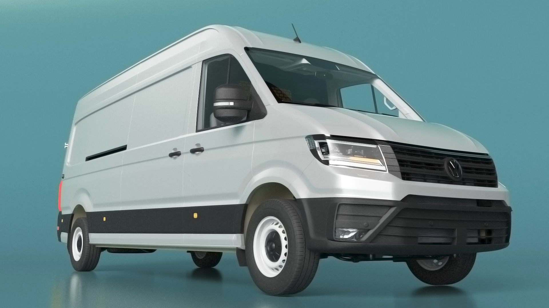3D Volkswagen Crafter Van 2024 Long Silver Metallic model