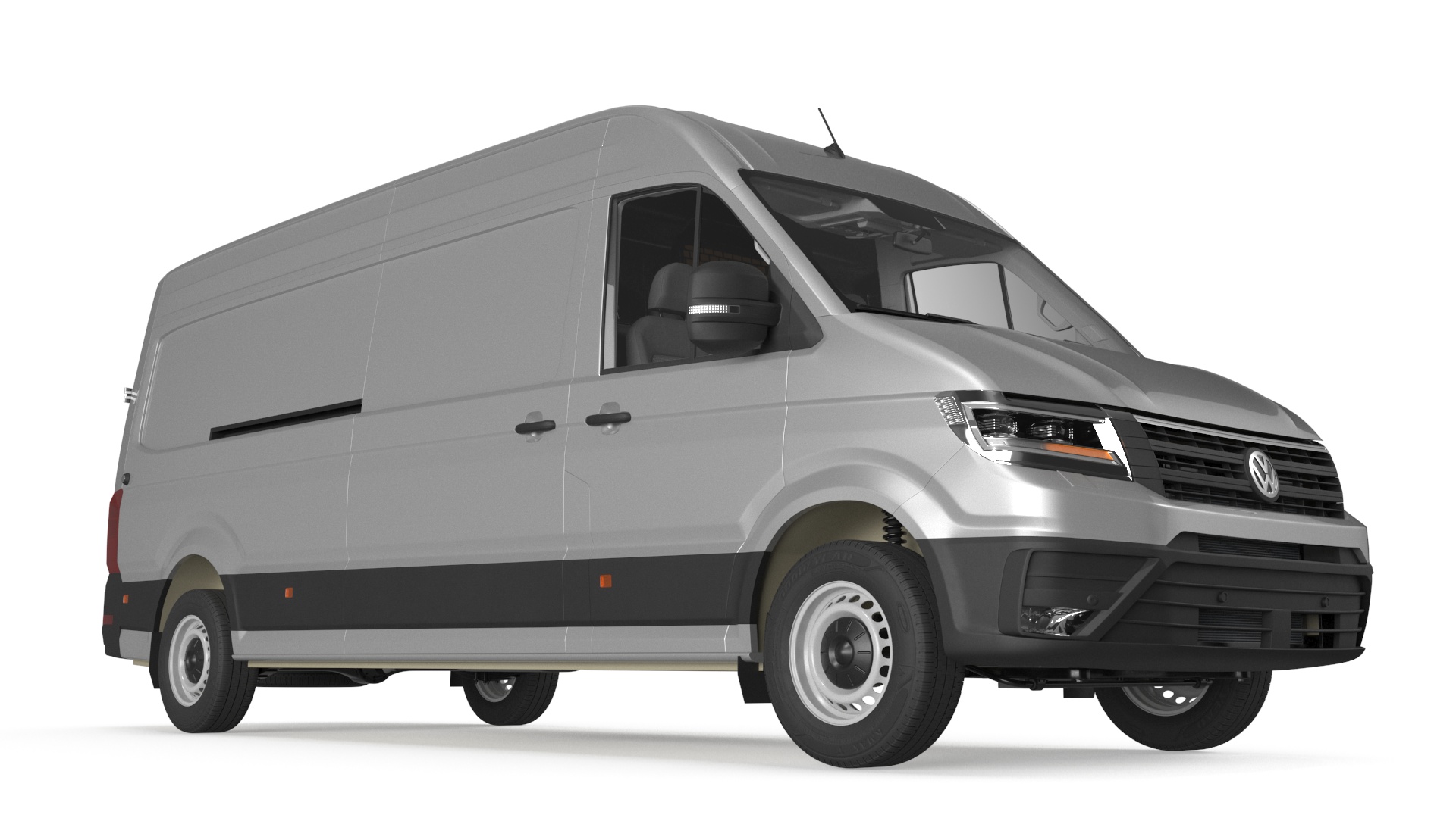 3D Volkswagen Crafter Van 2024 Long Silver Metallic model