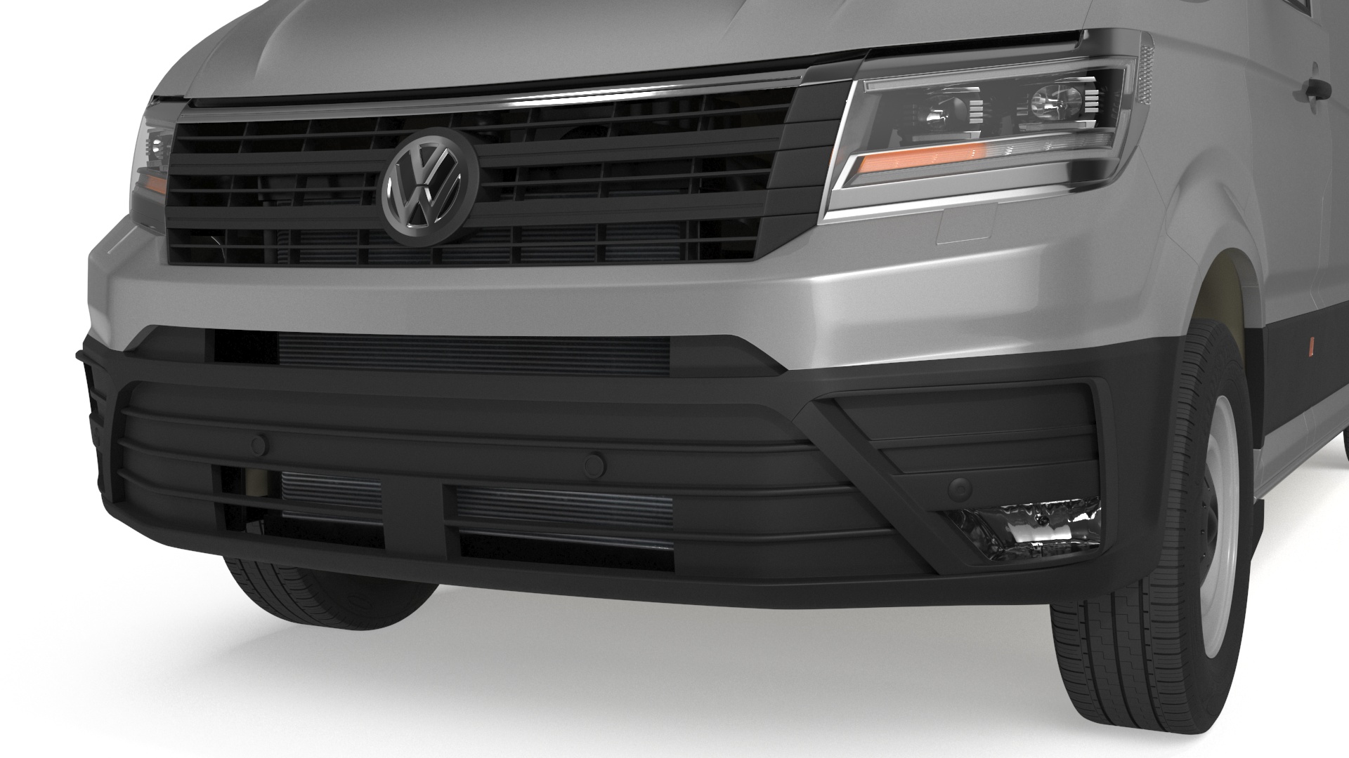 3D Volkswagen Crafter Van 2024 Long Silver Metallic model