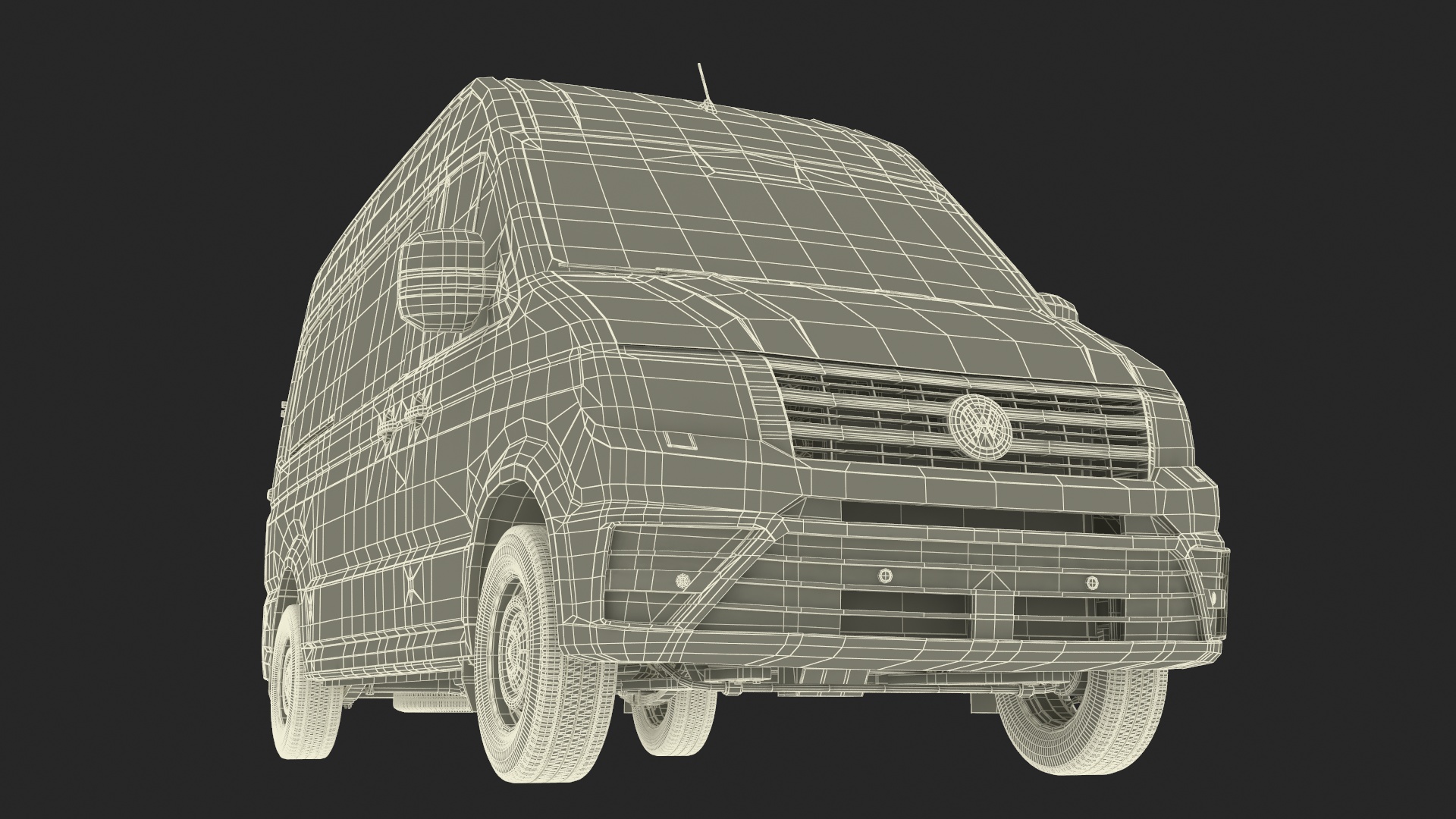3D Volkswagen Crafter Van 2024 Long Silver Metallic model
