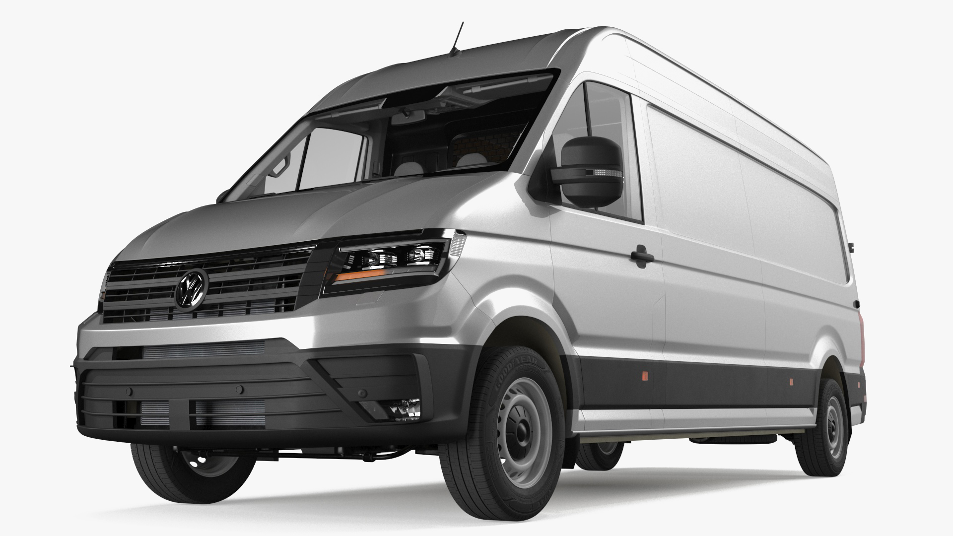 3D Volkswagen Crafter Van 2024 Long Silver Metallic model