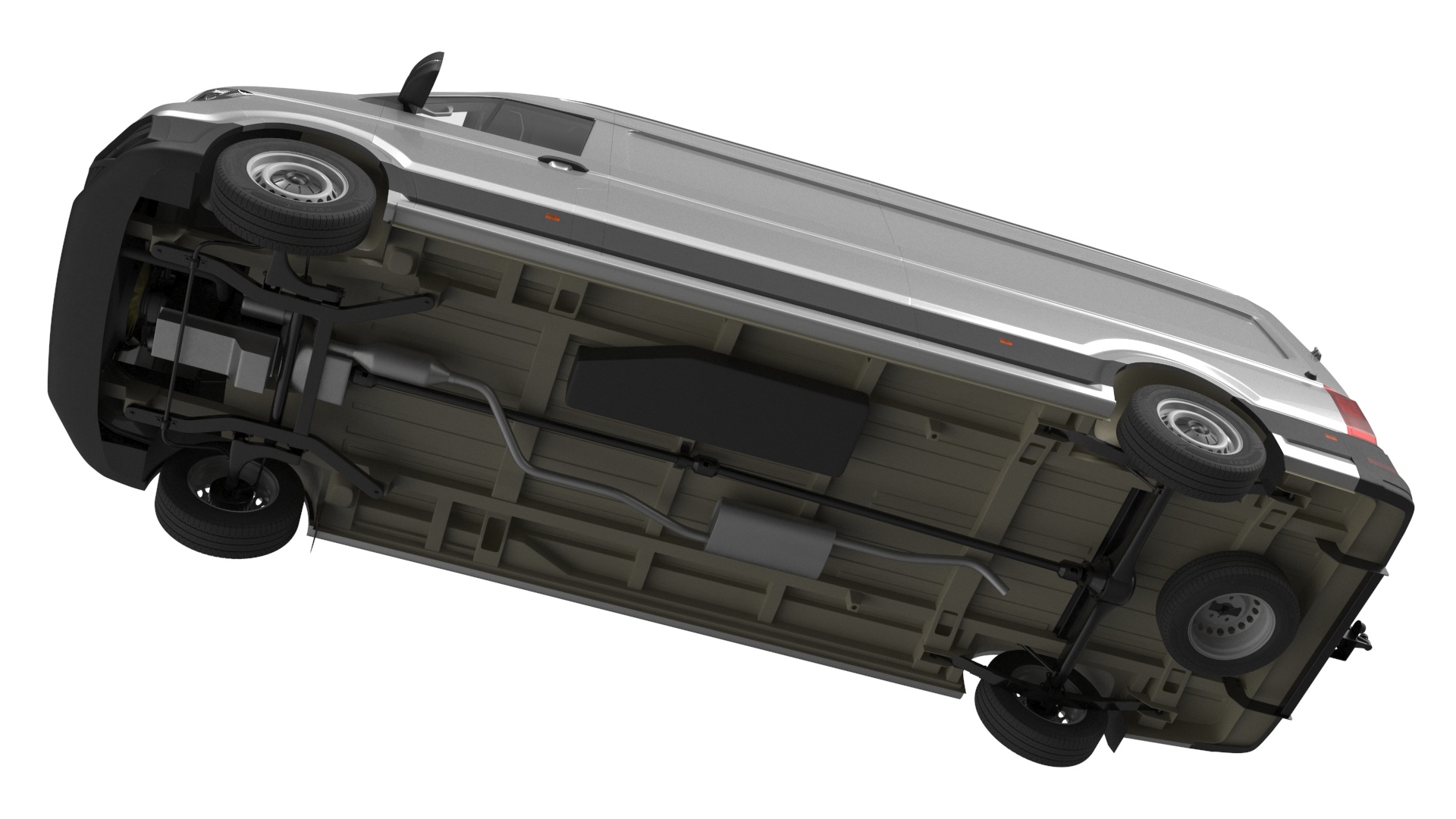 3D Volkswagen Crafter Van 2024 Long Silver Metallic model