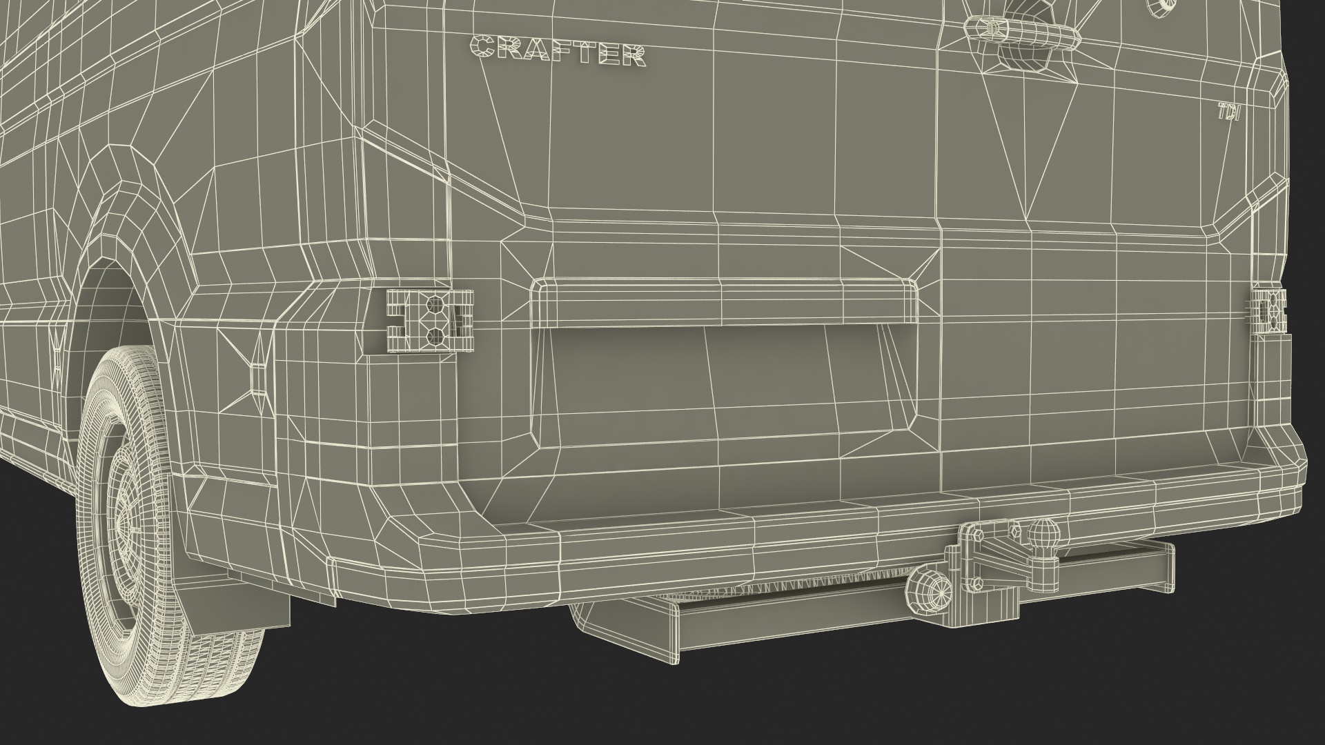 3D Volkswagen Crafter Van 2024 Long Silver Metallic model