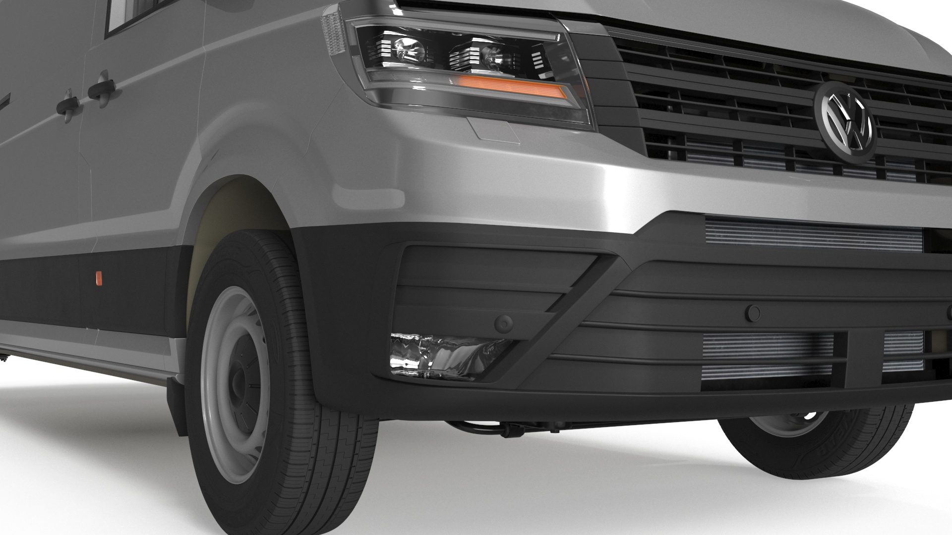 3D Volkswagen Crafter Van 2024 Long Silver Metallic model