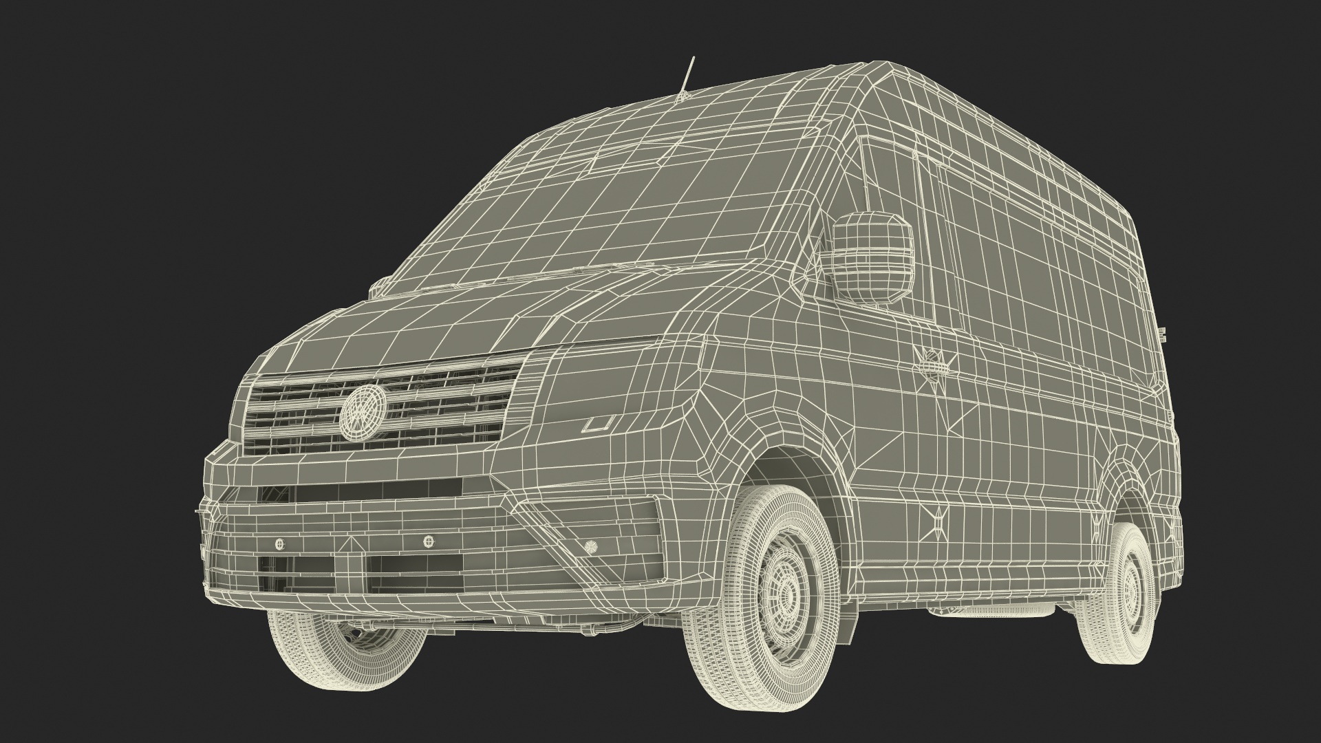 3D Volkswagen Crafter Van 2024 Long Silver Metallic model