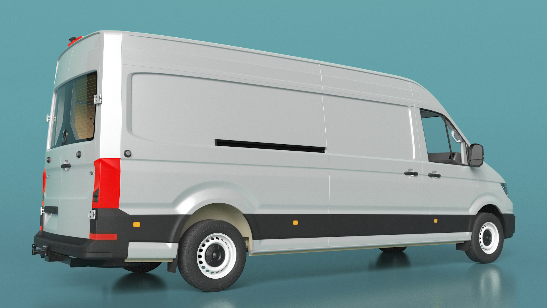 3D Volkswagen Crafter Van 2024 Long Silver Metallic model