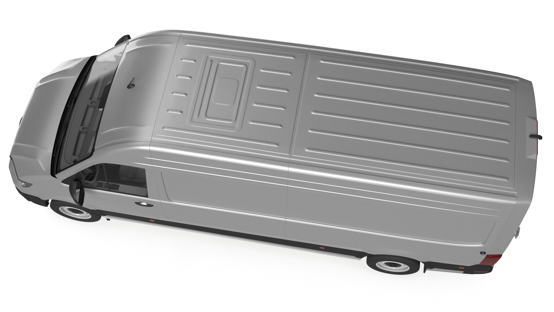 3D Volkswagen Crafter Van 2024 Long Silver Metallic model