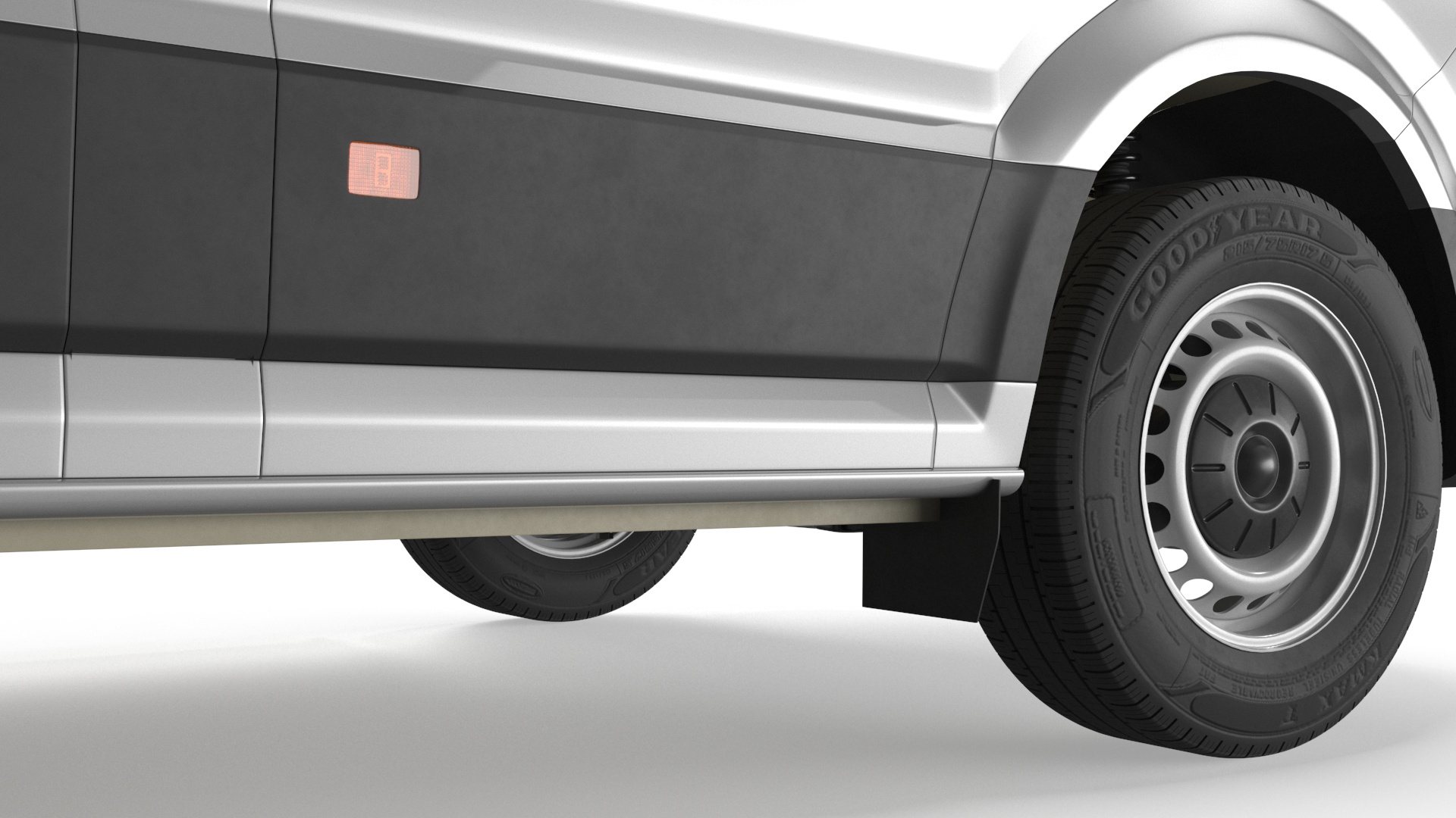3D Volkswagen Crafter Van 2024 Long Silver Metallic model