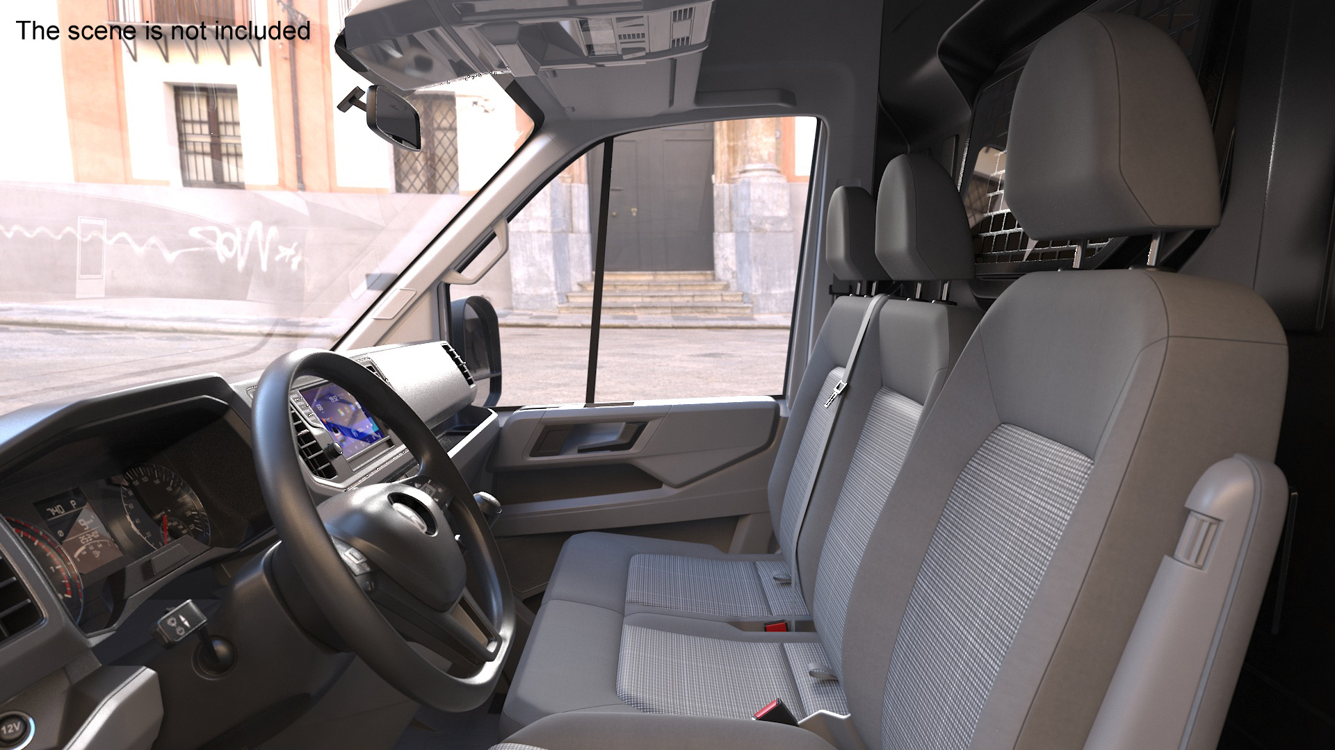 3D Volkswagen Crafter Van 2024 Long Silver Metallic model
