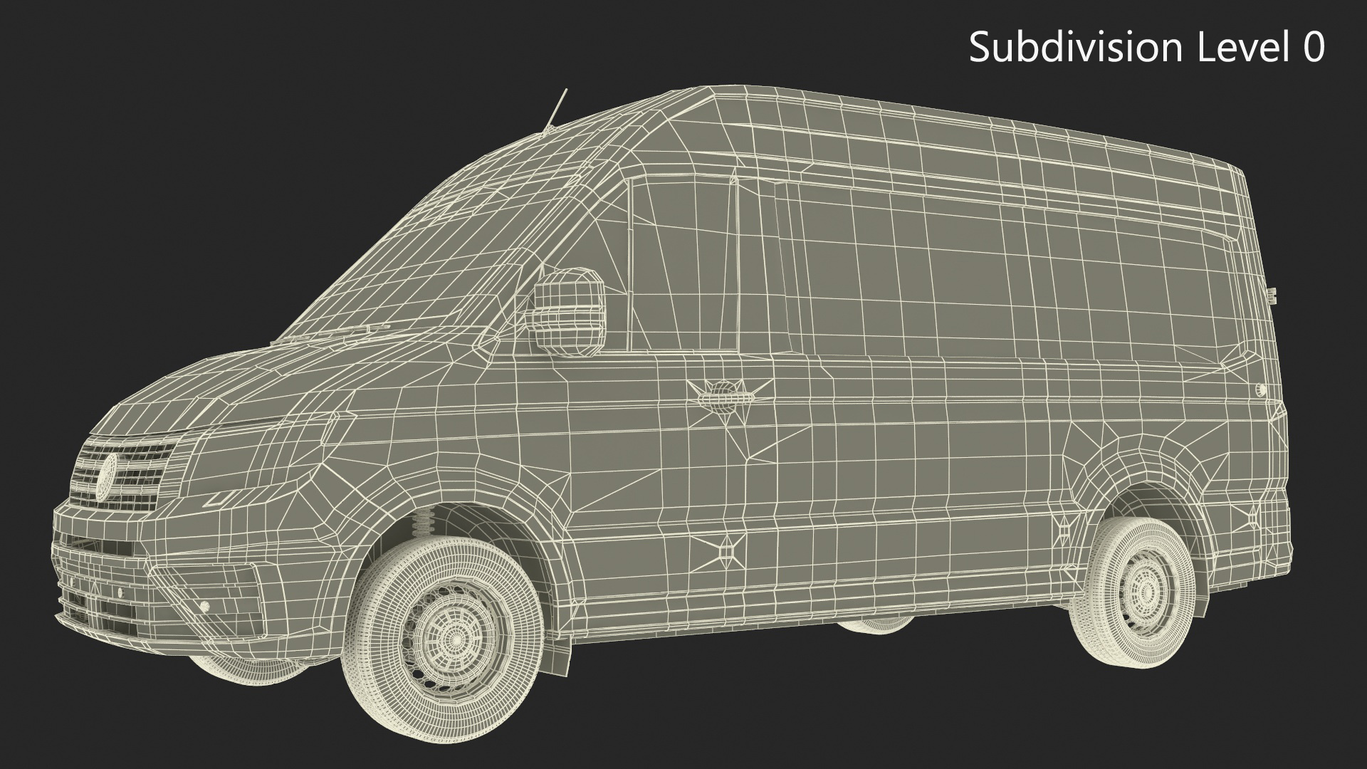 3D Volkswagen Crafter Van 2024 Long Silver Metallic model
