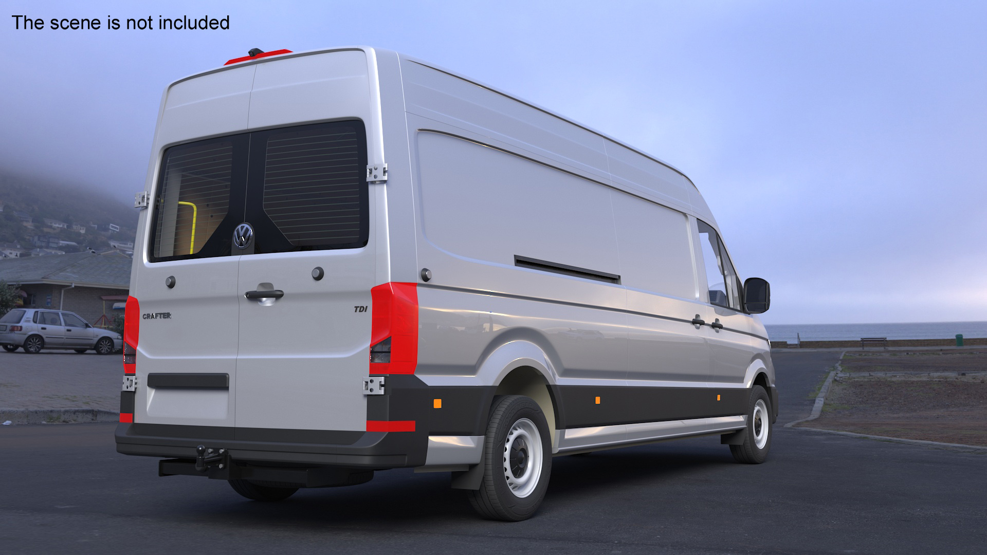 3D Volkswagen Crafter Van 2024 Long Silver Metallic model