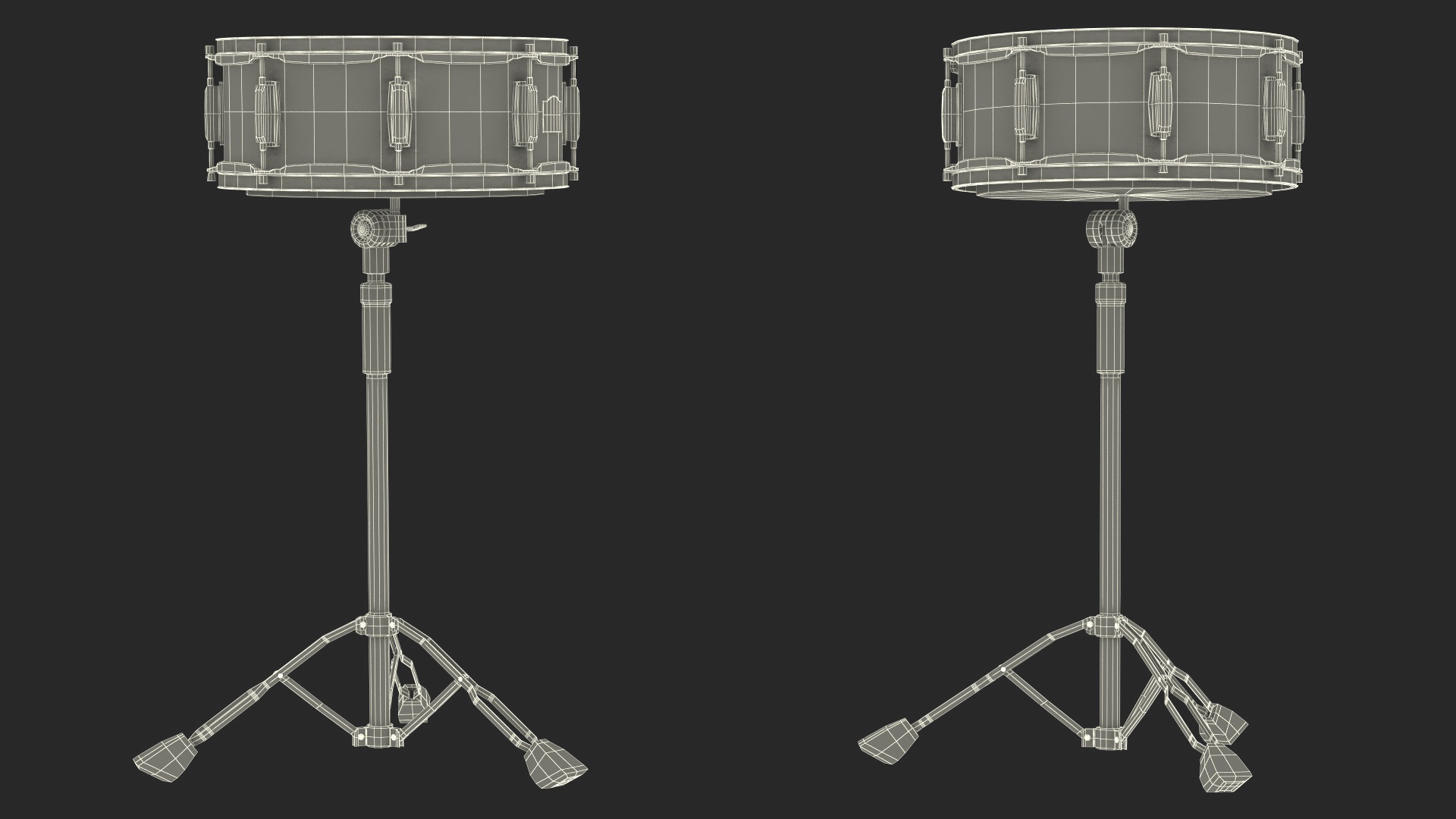 3D Snare Drum with Stand