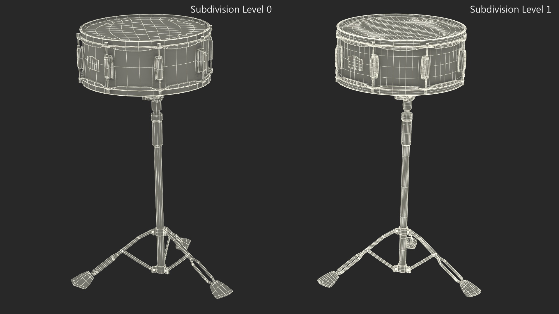 3D Snare Drum with Stand
