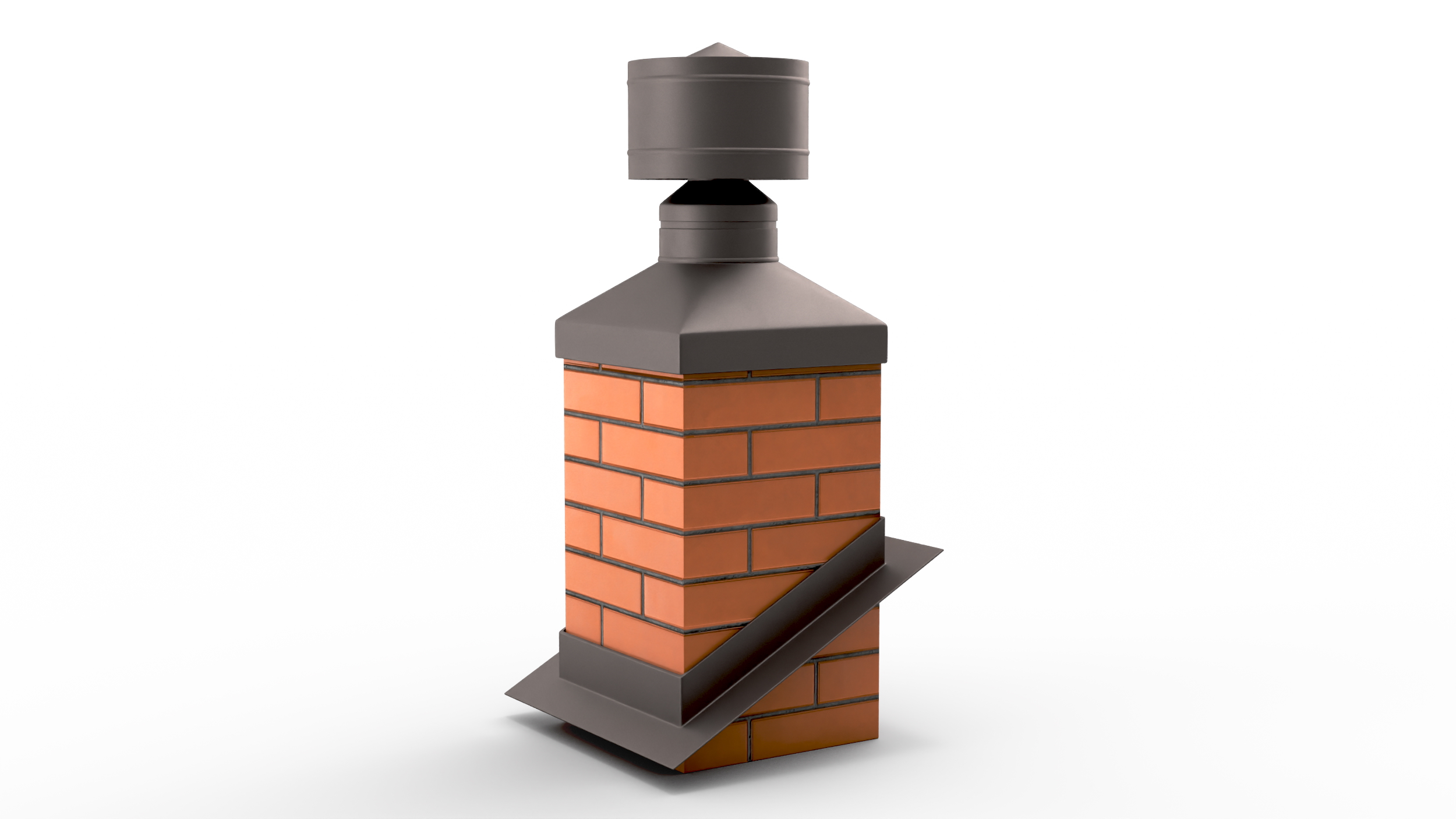 Fireplace Insert Chimney Brick Corner Base 3D