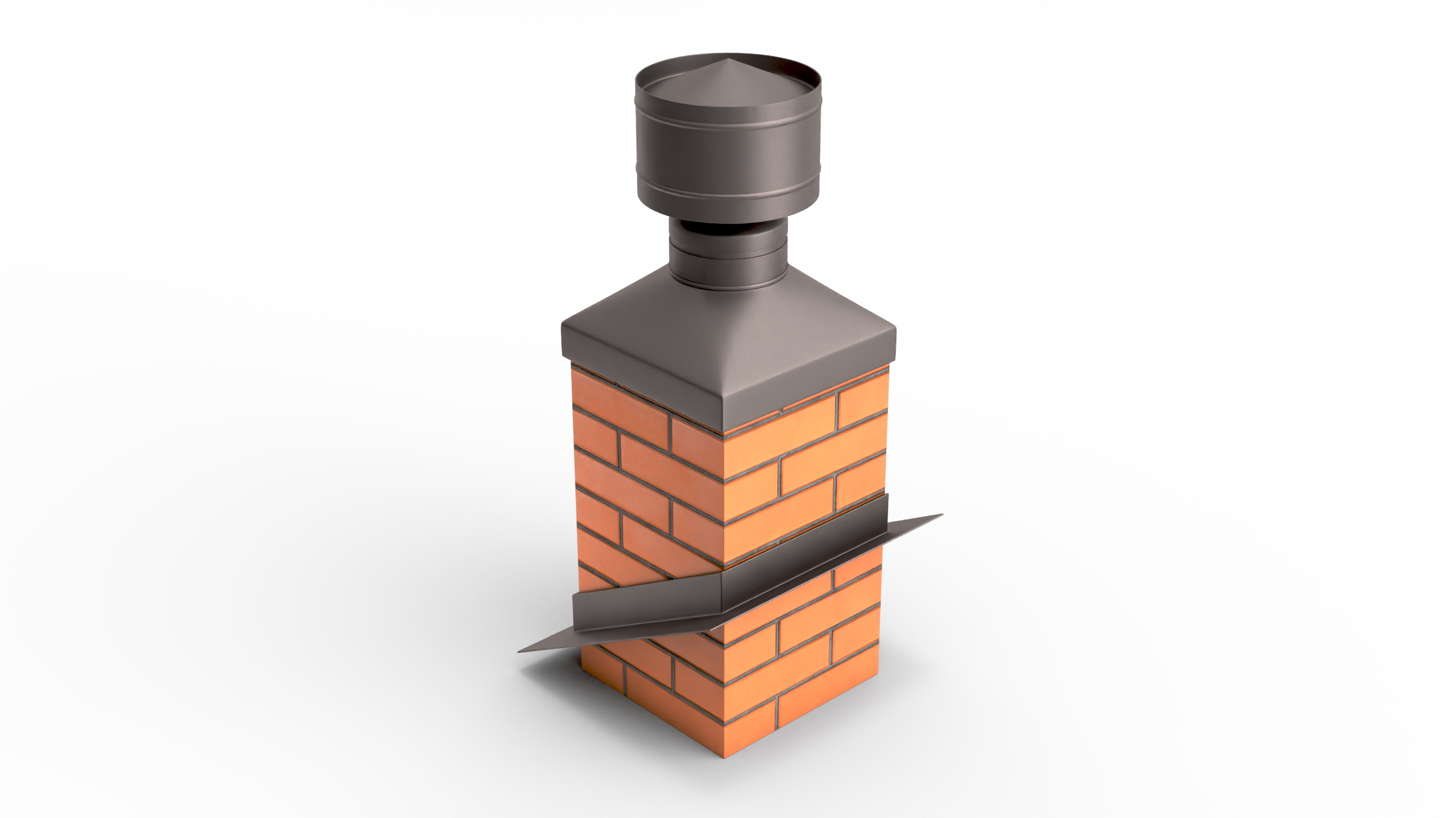 Fireplace Insert Chimney Brick Corner Base 3D