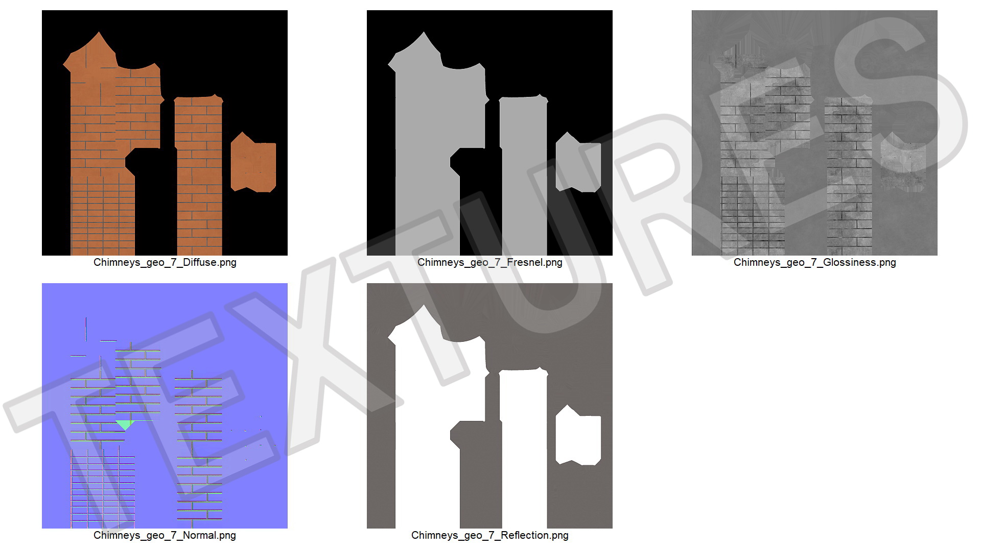 Fireplace Insert Chimney Brick Corner Base 3D