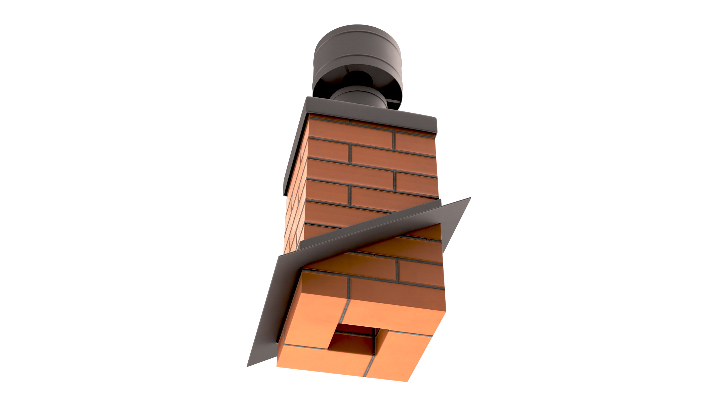 Fireplace Insert Chimney Brick Corner Base 3D
