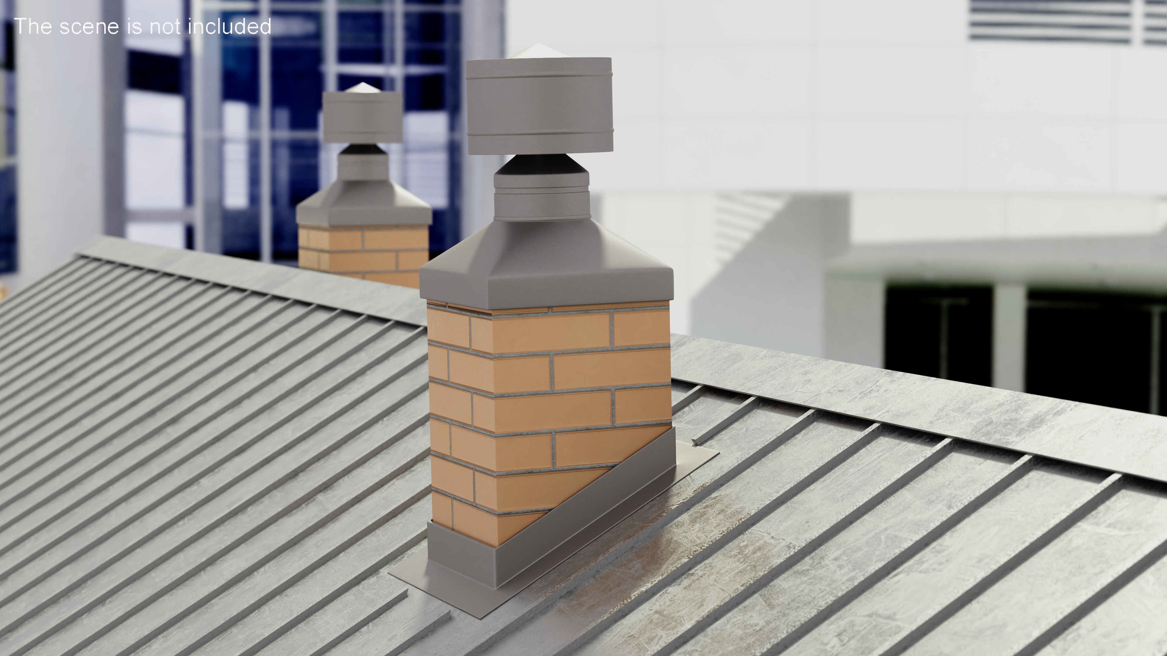 Fireplace Insert Chimney Brick Corner Base 3D