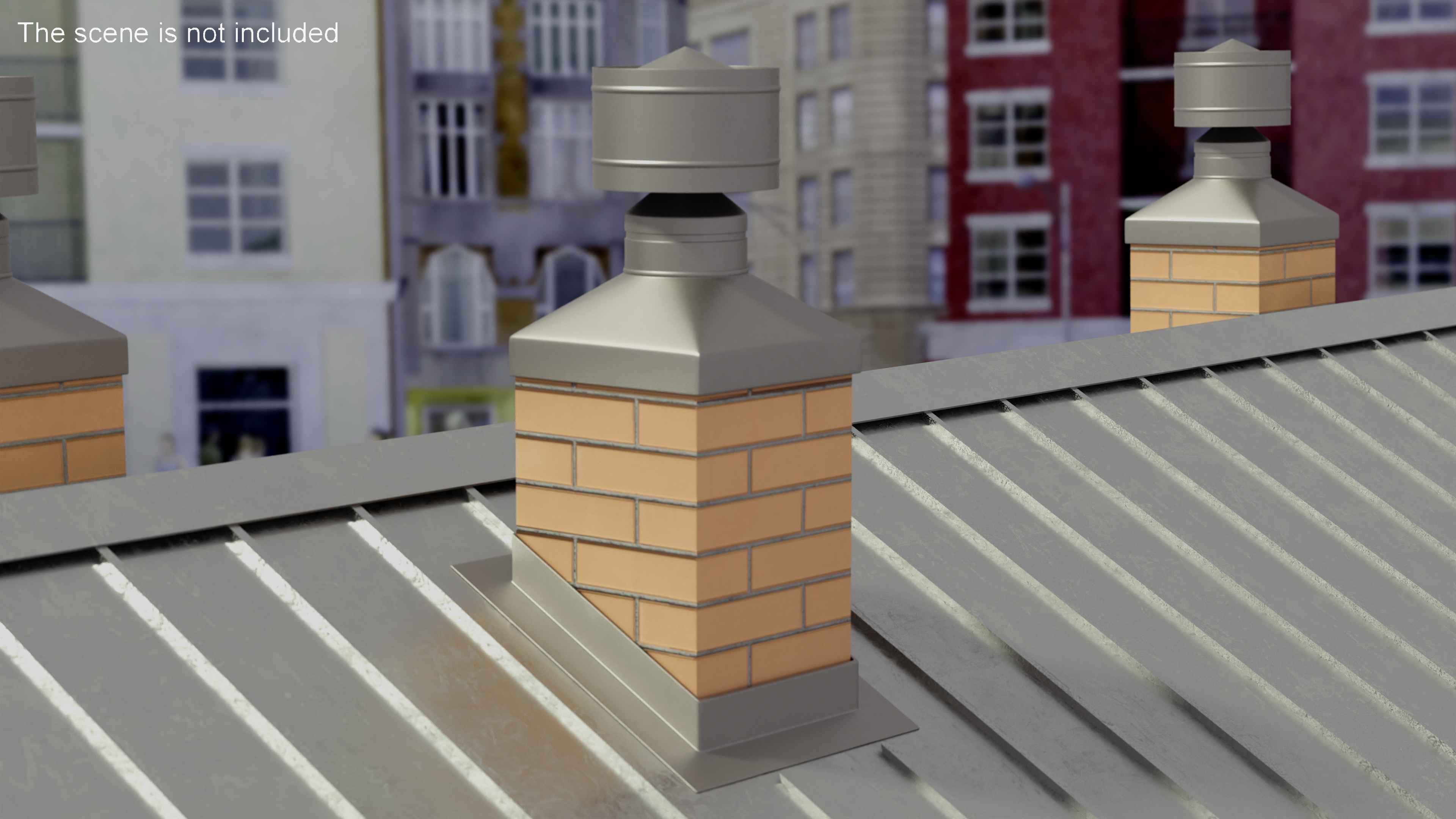 Fireplace Insert Chimney Brick Corner Base 3D